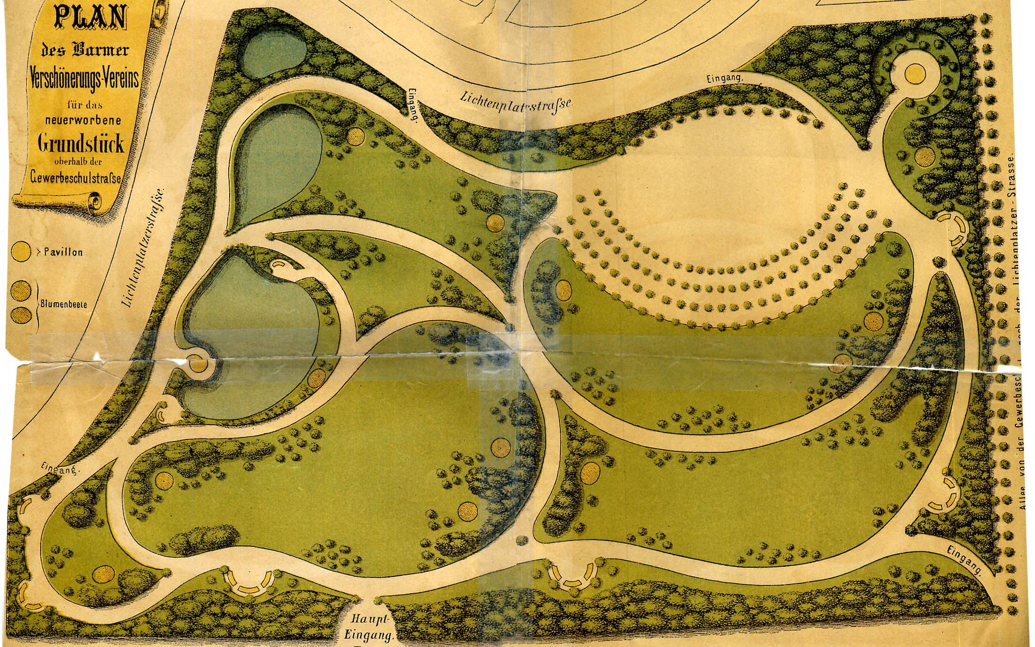  Nach diesem Plan von Joseph Clemens Weyhe sind die unteren Anlagen durch Peter Schölgen gestaltet worden. 