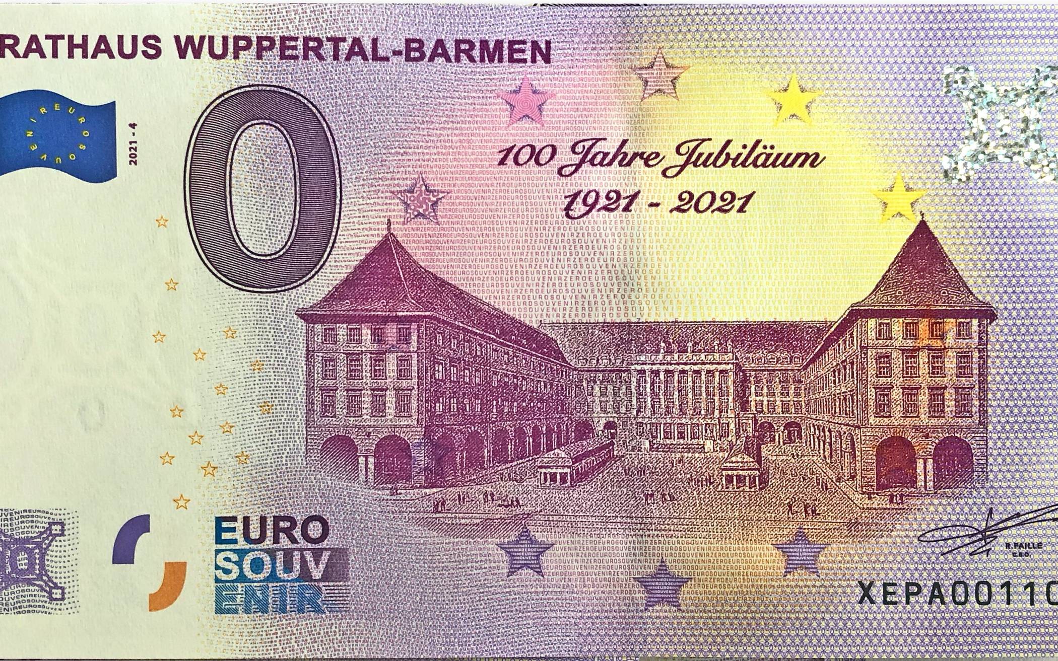 100 Jahre Rathaus Barmen: Der 0-Euro-Schein zum Jubiläum