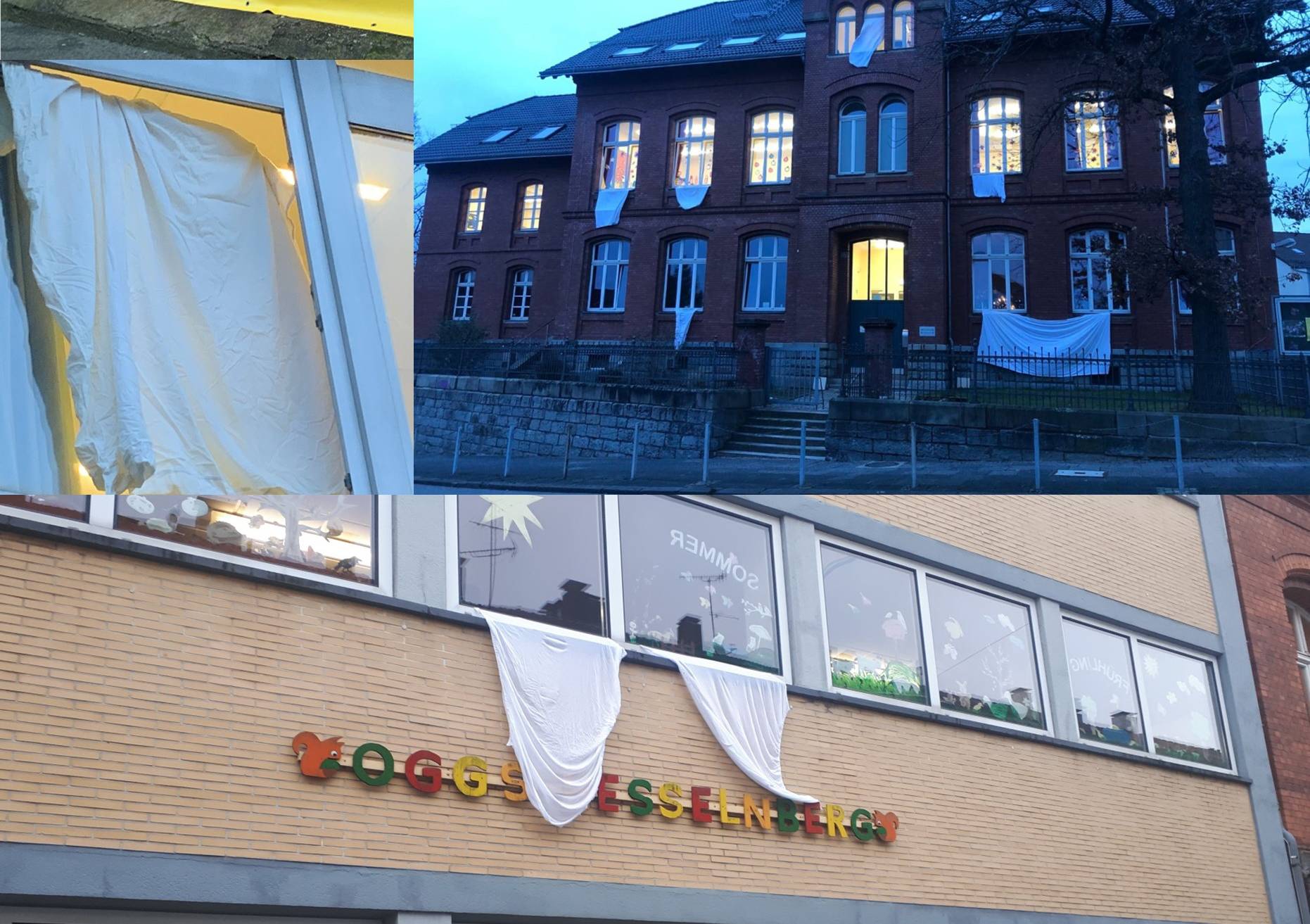 Weiße Fahnen an Wuppertaler Grundschulen als