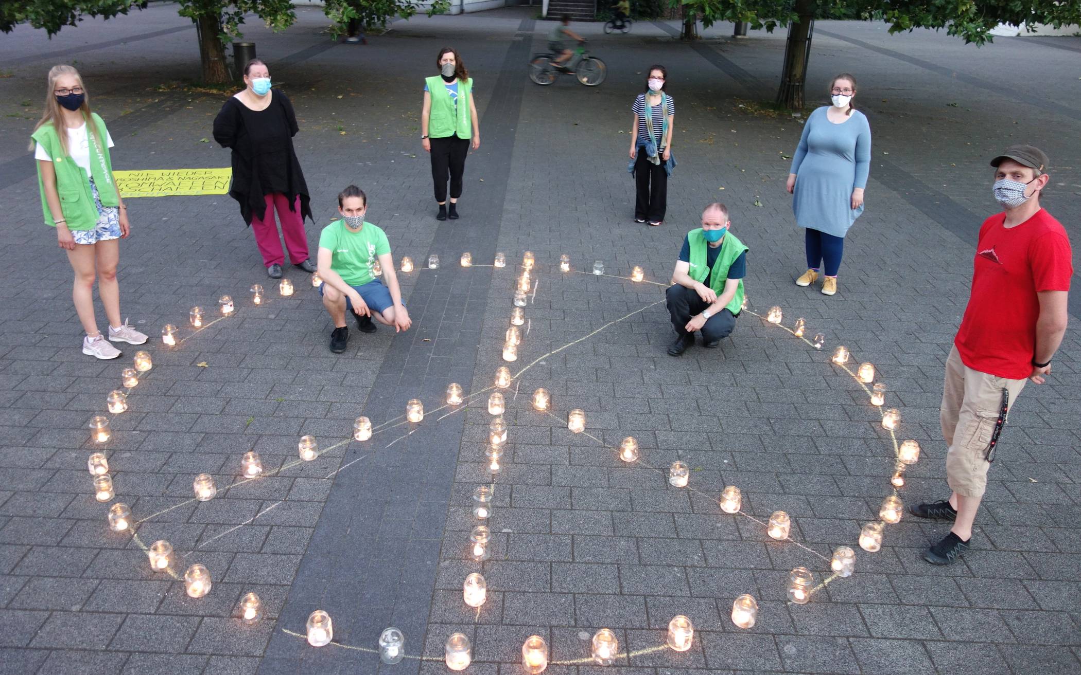  Greenpeace-Aktion 2020 in Gedenken an den Abwurf der Atombombe auf Hiroshima. 