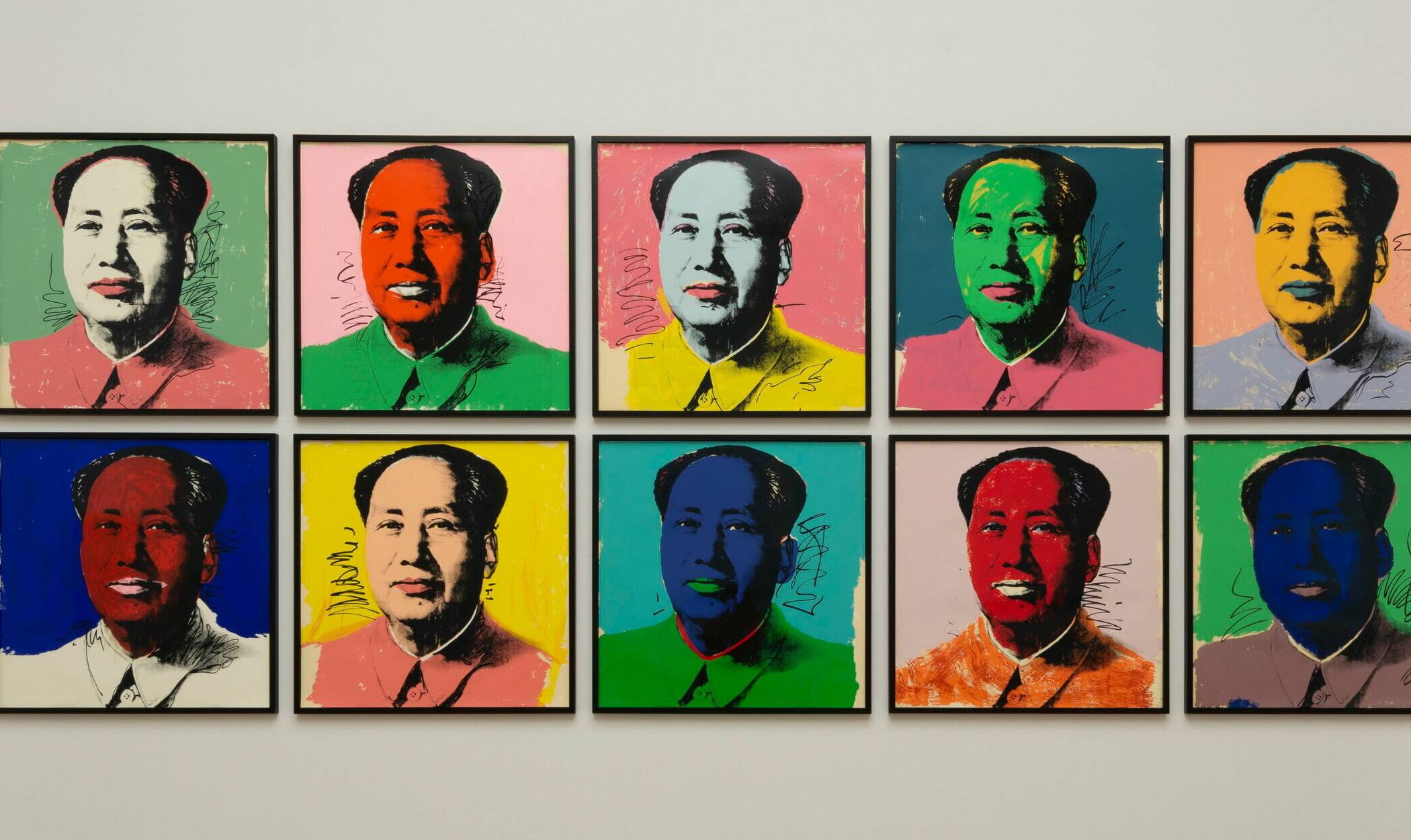  Erstmals öffentlich: die Zehner-Serie „Mao Tse Tung“ von Andy Warhol aus dem Jahr 1972.  
