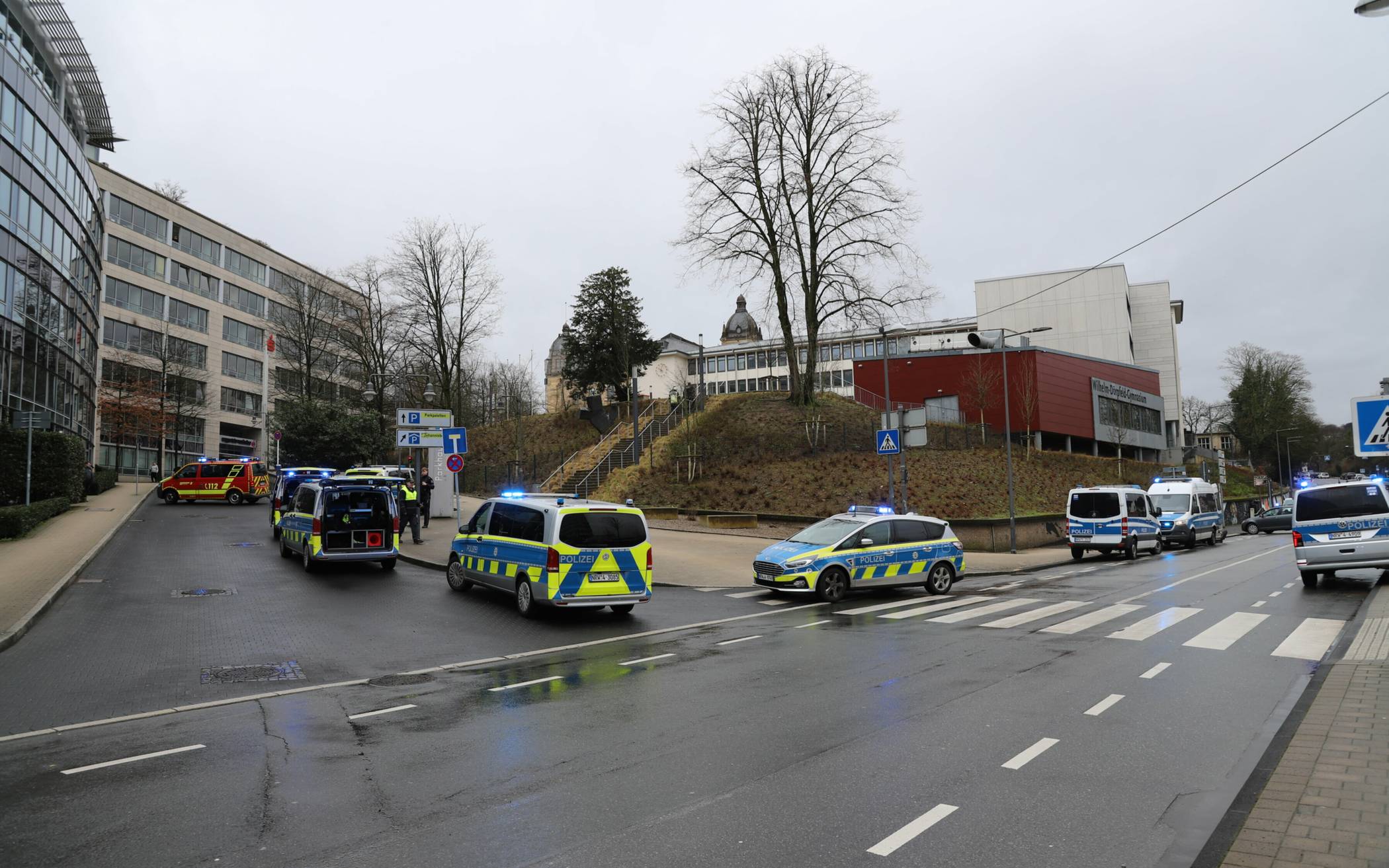  Die Polizeikräfte am Donnerstag an der Südstraße und am Johannisberg. 