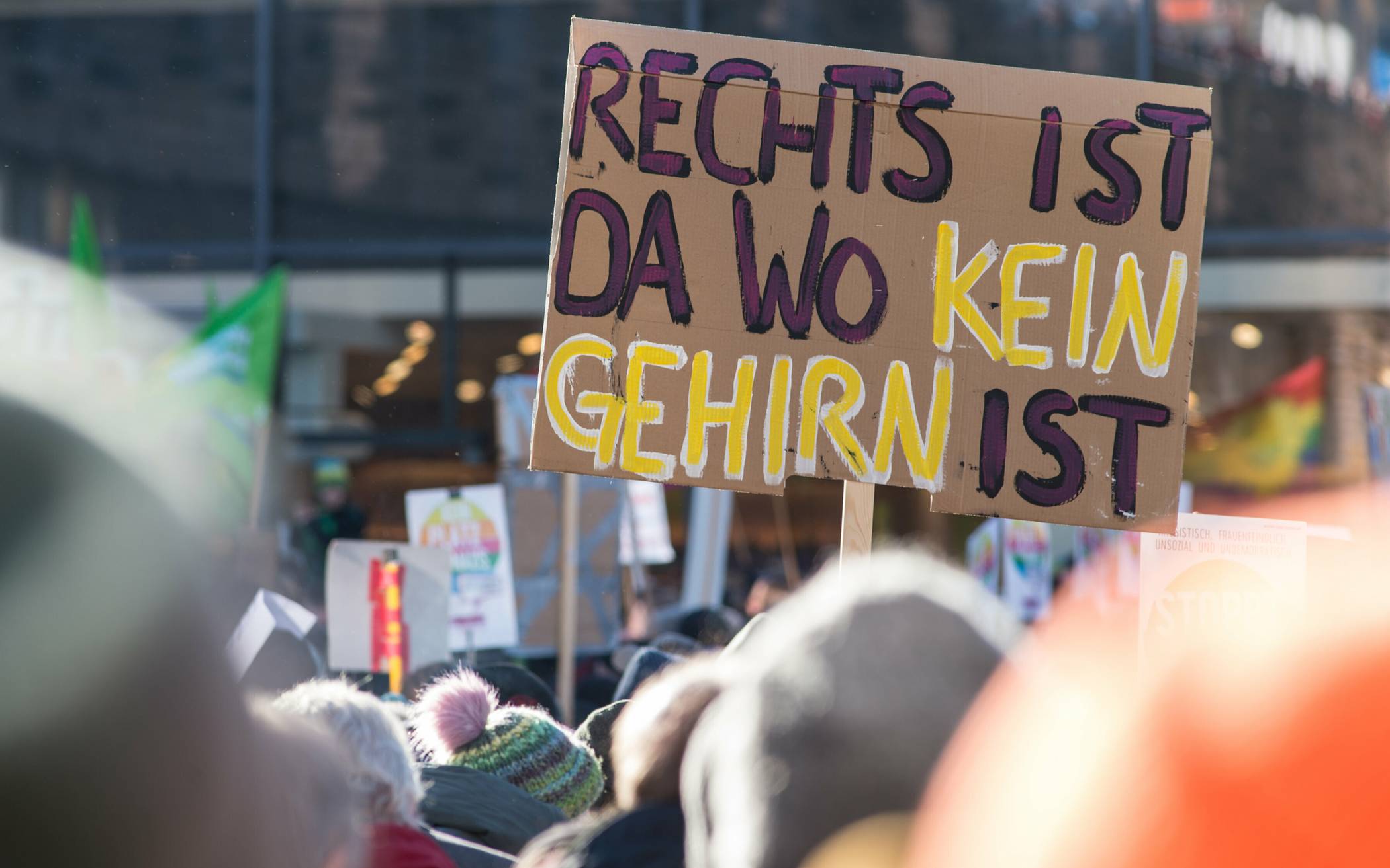 Plakat auf der Demo in Elberfeld.