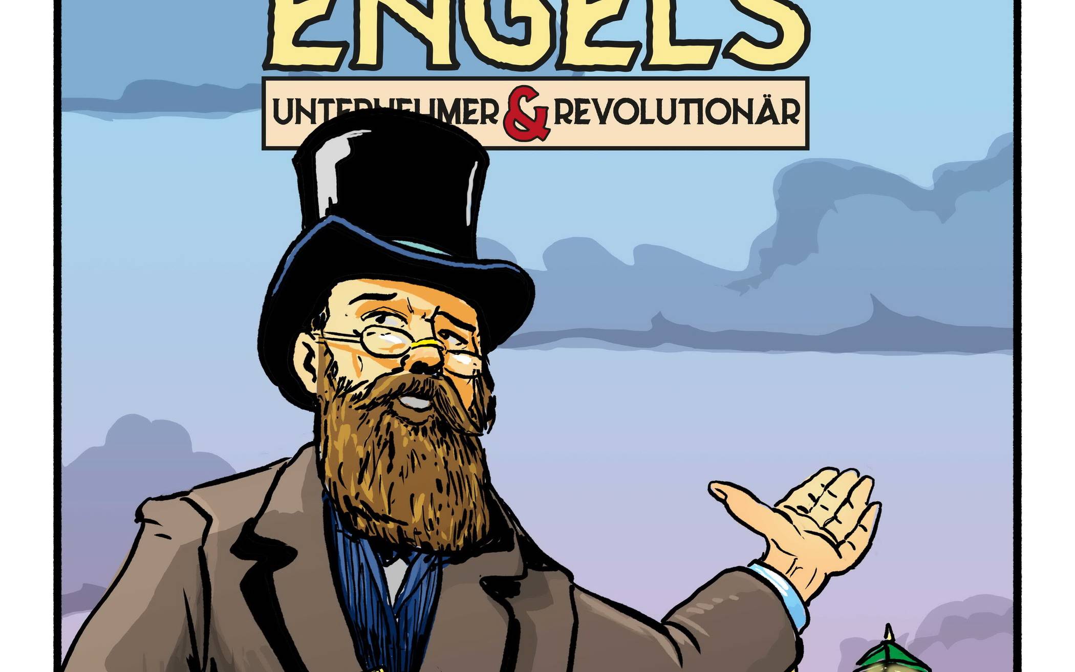  Friedrich Engels lädt zu "seiner" Comic-Ausstellung ins Café Hutmacher in die Utopiadstadt ein.  