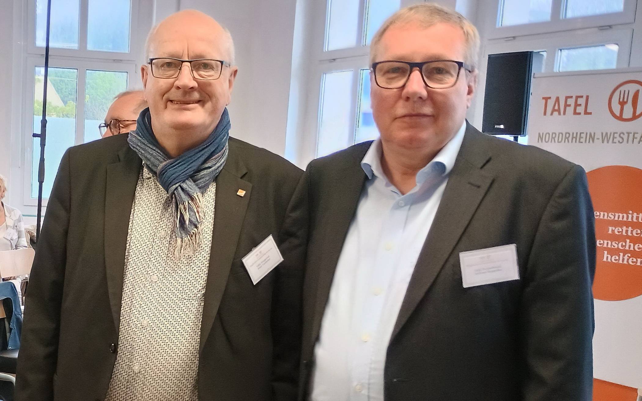 Der Wuppertaler Tafel-Chef Peter Vorsteher (li.) und der Bundesvorsitzende Andreas Steppuhn.
