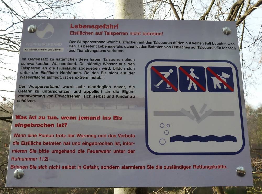 Warnung: Eisflächen auf Talsperren nicht betreten