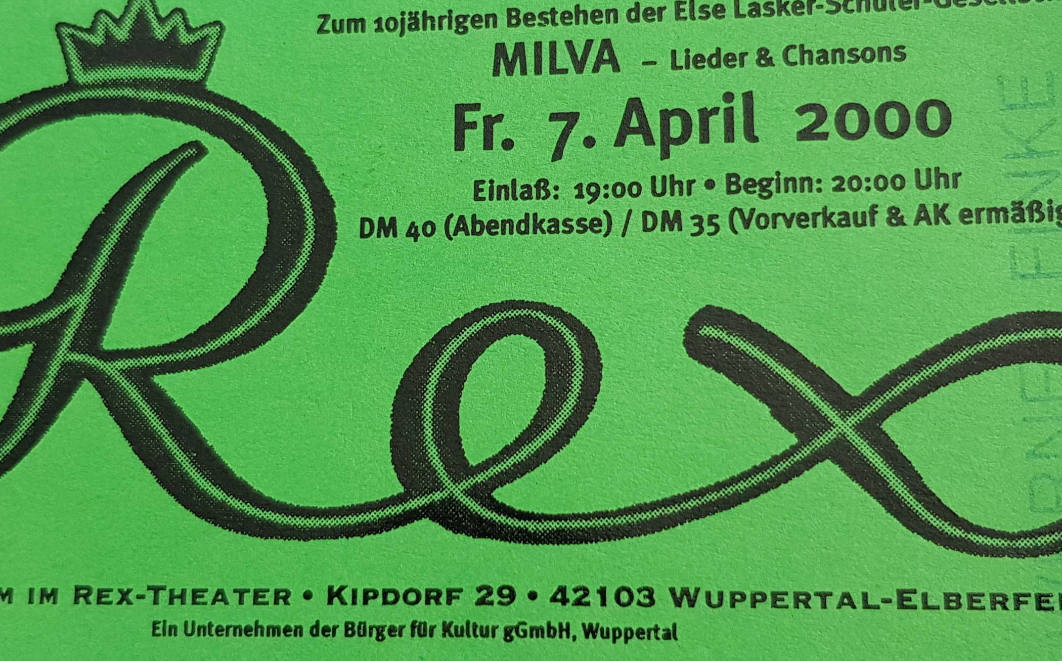  Vor 21 Jahren trat Milva im Rex-Theater auf. 