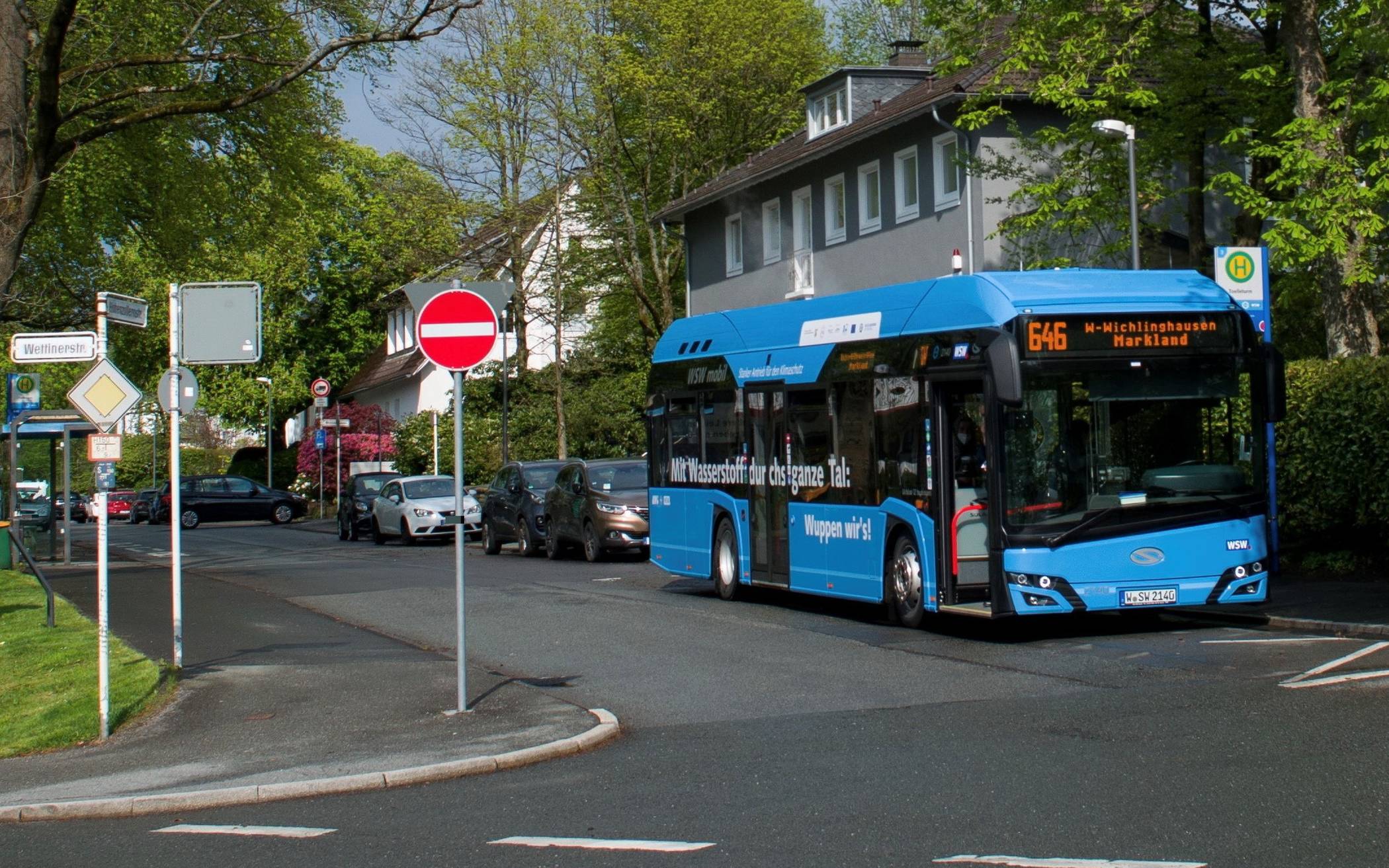  Ein Wasserstoff-Bus der WSW am Mittwoch in der Hohenzollernstraße. 