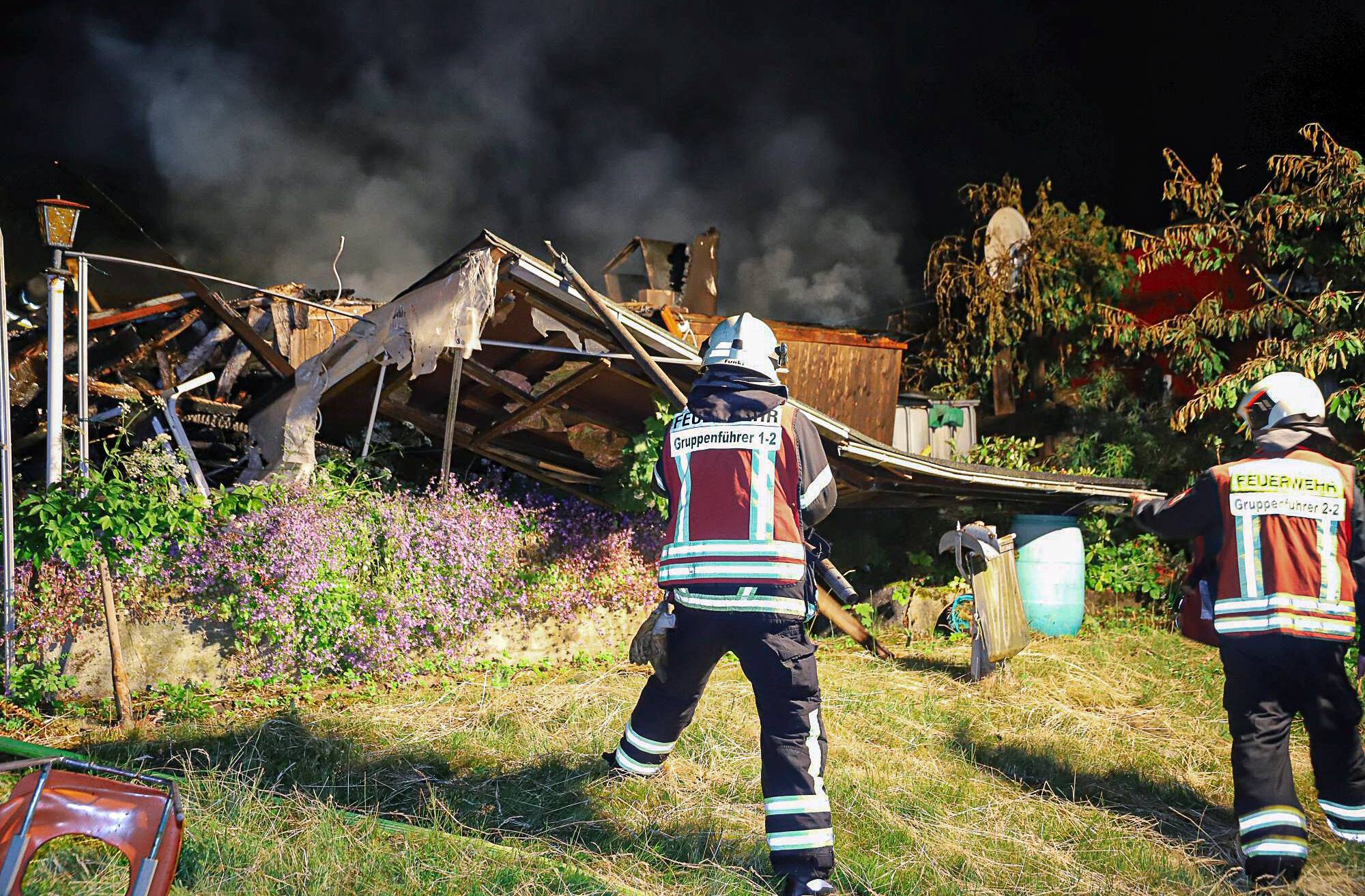 Die Laube wurde komplett zerstört.