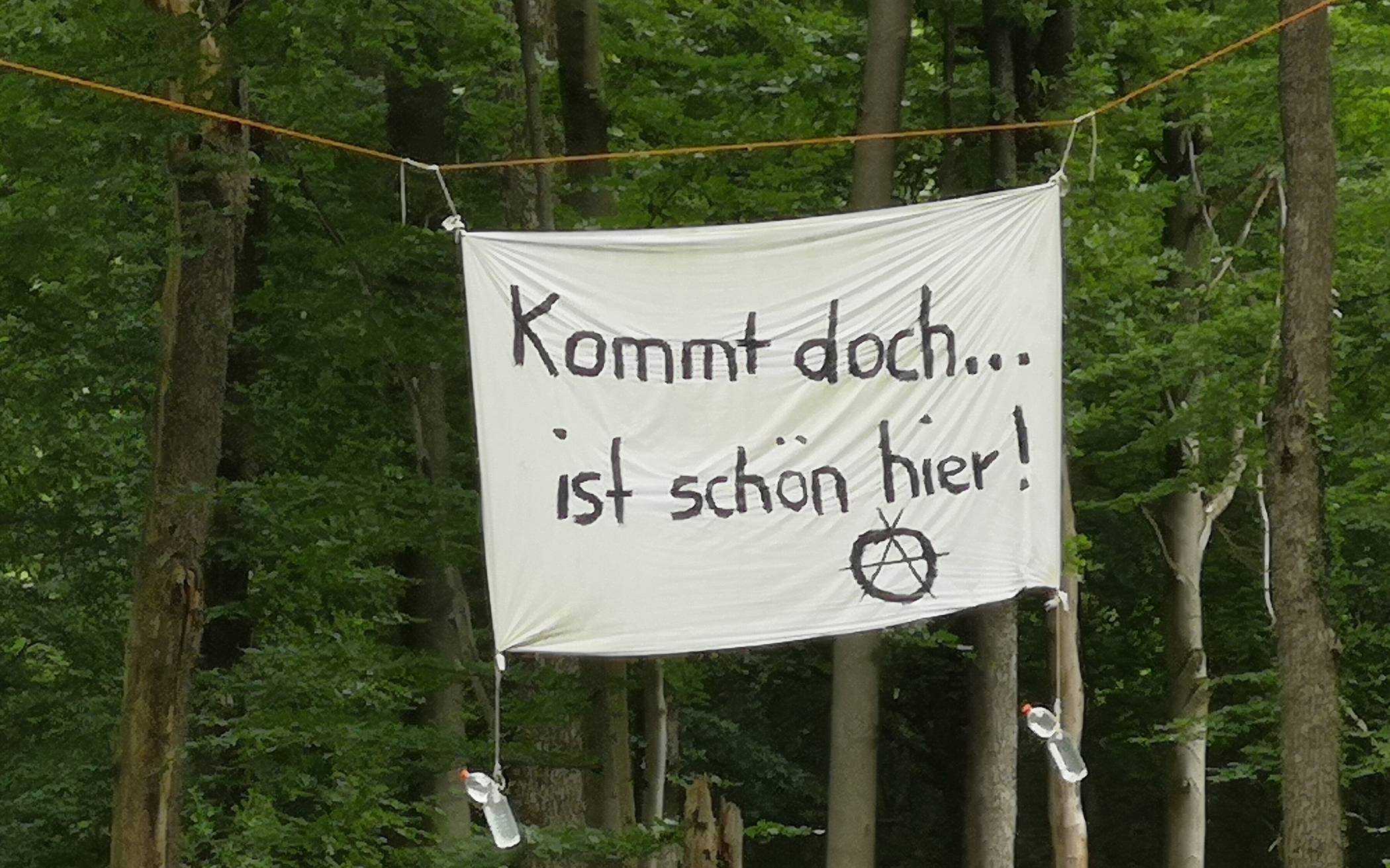  Plakat im Osterholz-Wald. 