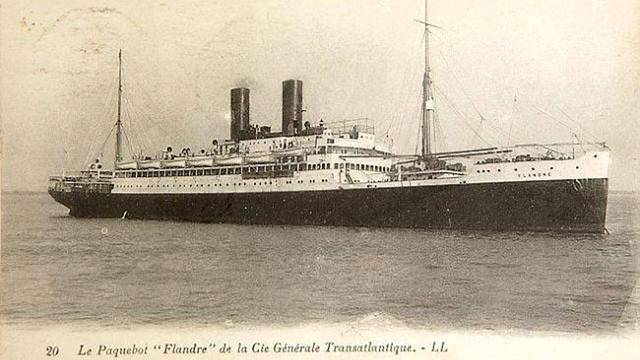 Das Passagierschiff Flandre“ (Postkarte).