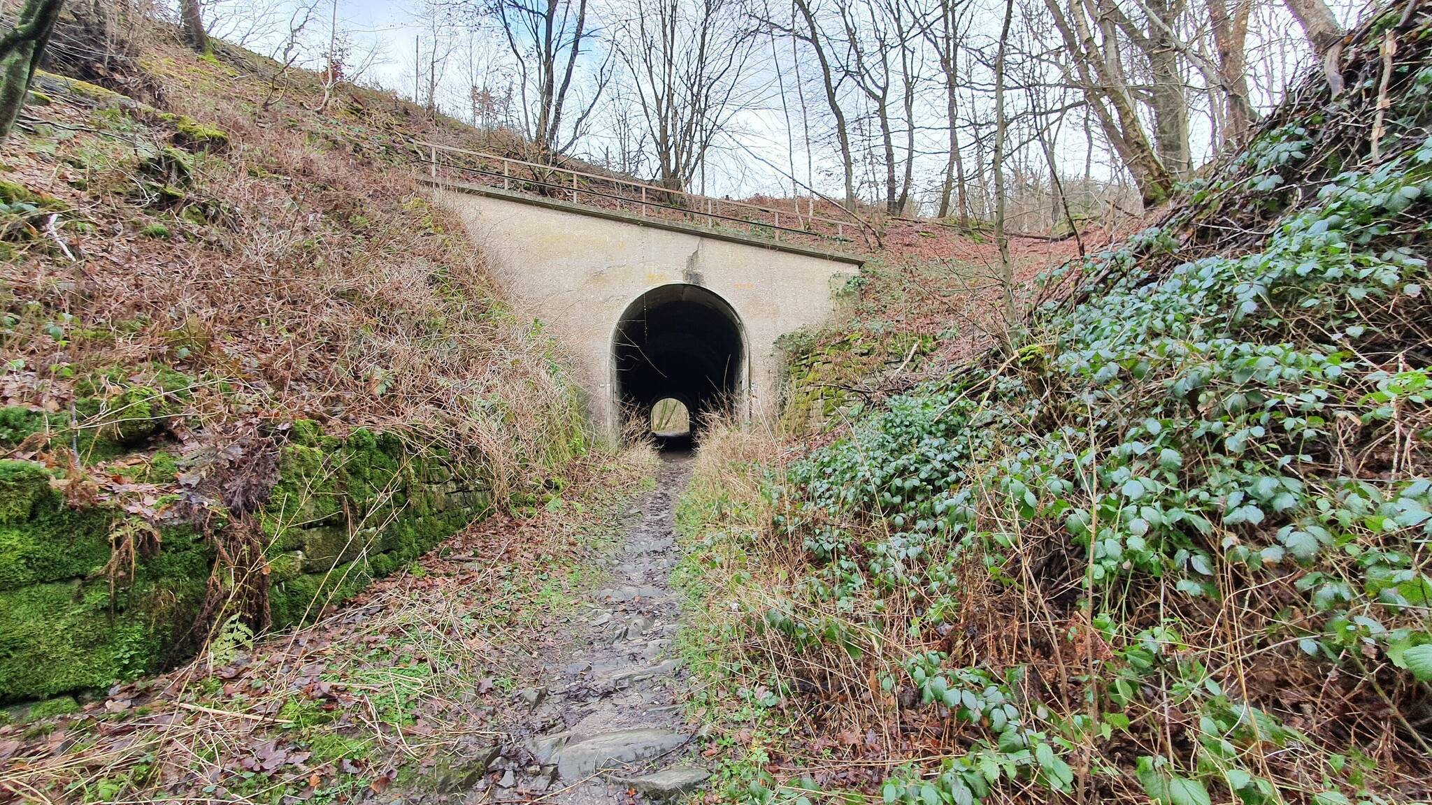 Nach rund 100 Metern geht es durch den Tunnel unter der Eisenbahnstrecke nach...
