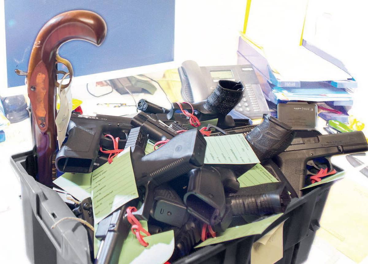 Blick in die Asservatenkammer
