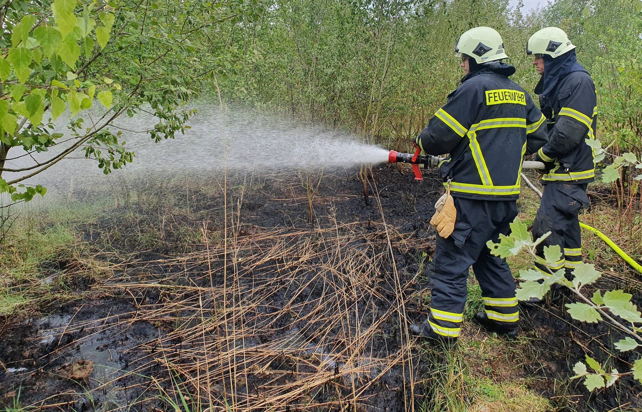 Feuerwehr löscht Wiesenbrand in Vohwinkel