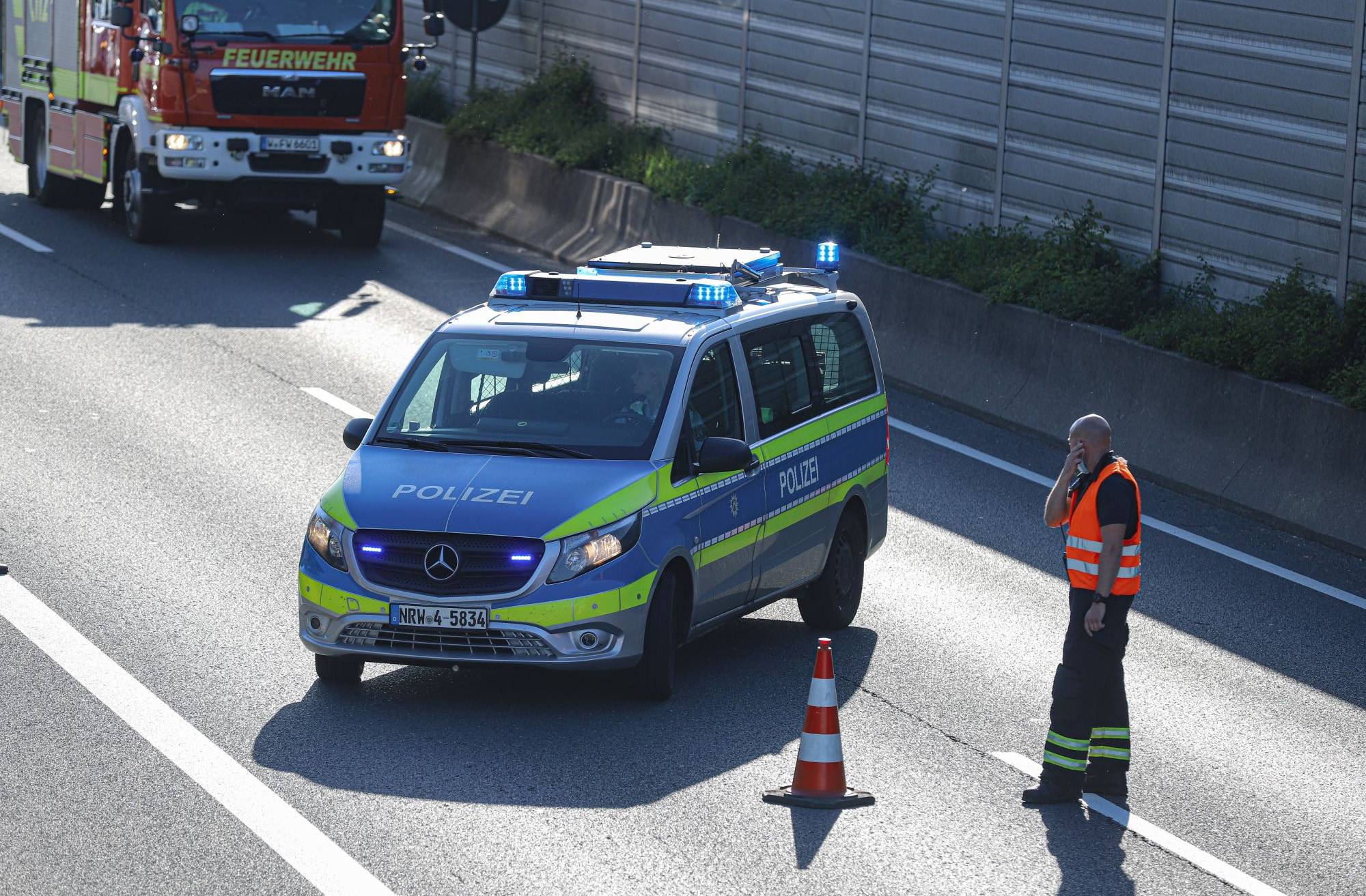 Auffahrunfall auf der A 46 in Wuppertal-Elberfeld