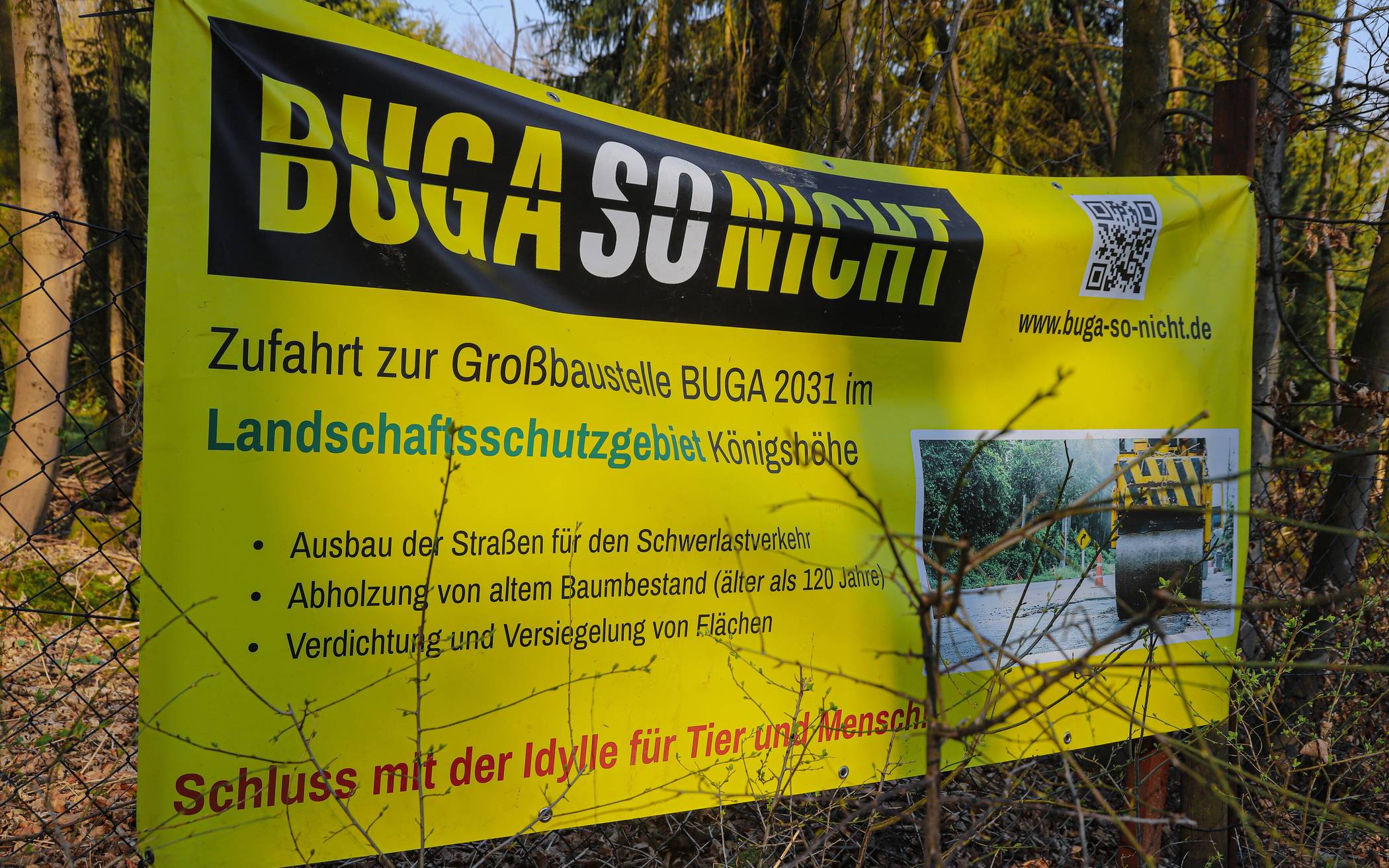 Plakat der Bürgerinitiative „BUGA-SO-NICHT“ (Archivbild).