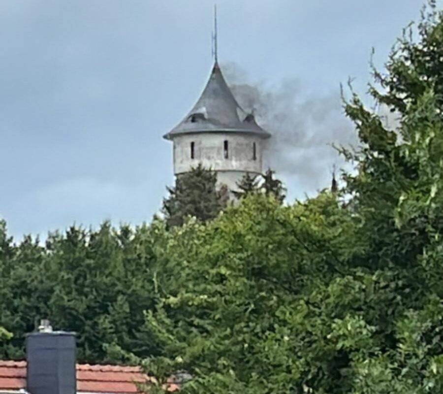 Brand im Alten Hatzfelder Wasserturm
