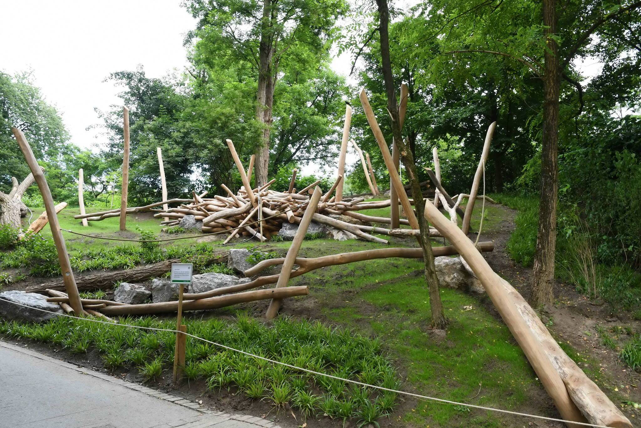  Blick auf den naturnahen Spielplatz. 