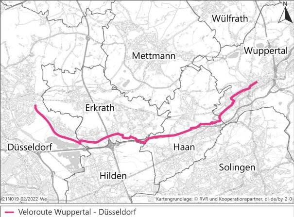 Veloroute zwischen Wuppertal und Düsseldorf