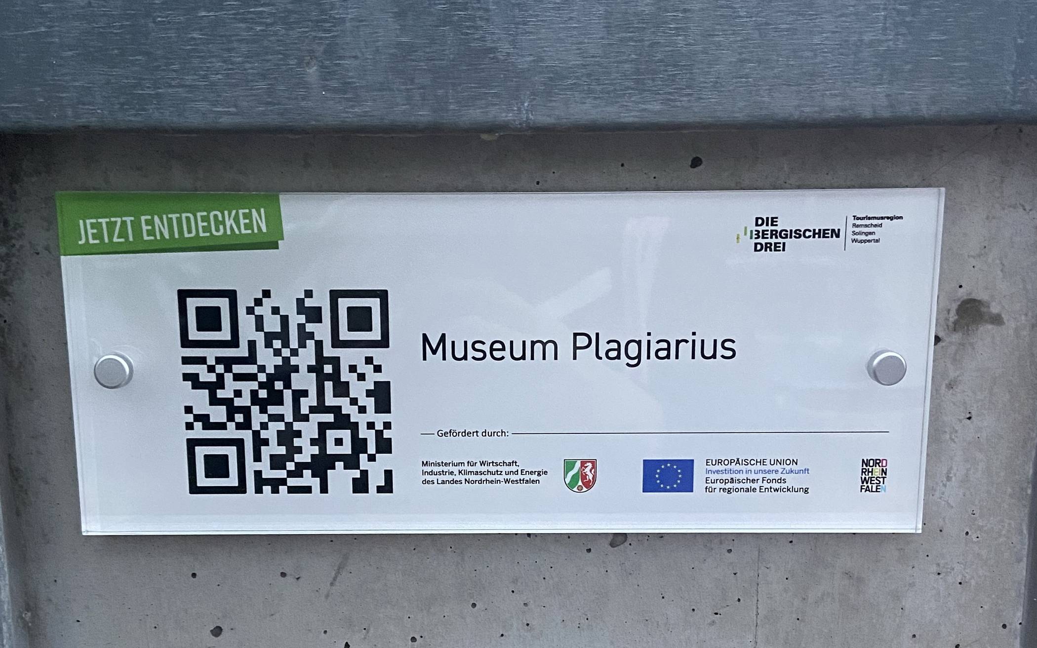  Der QR-Code für das Museum Plagiarius in Solingen. 
