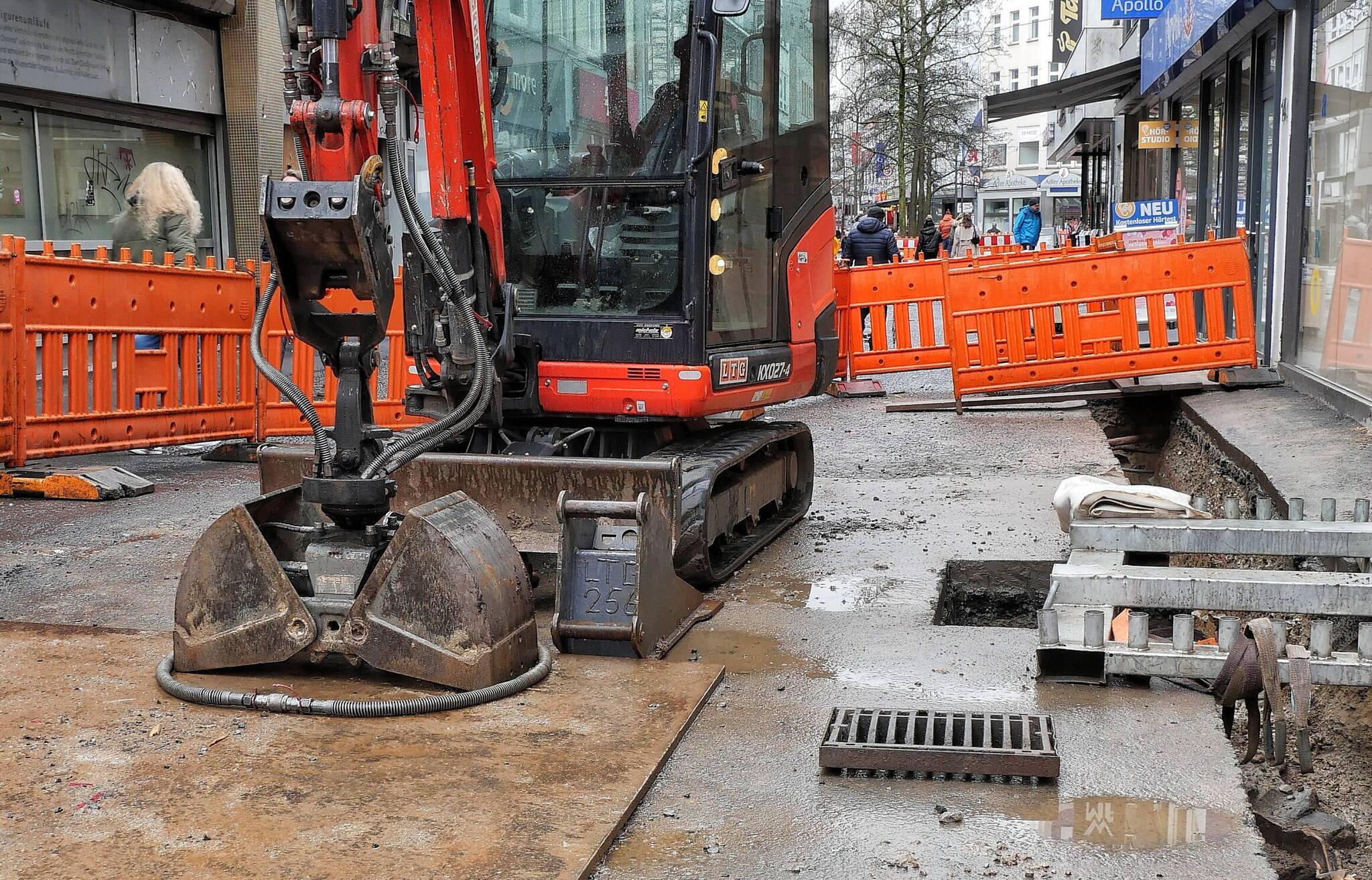 Baustelle im Februar 2023 in der Poststraße.