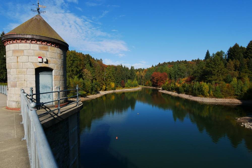 Die Ronsdorfer Talsperre und ihr Baumbestand.