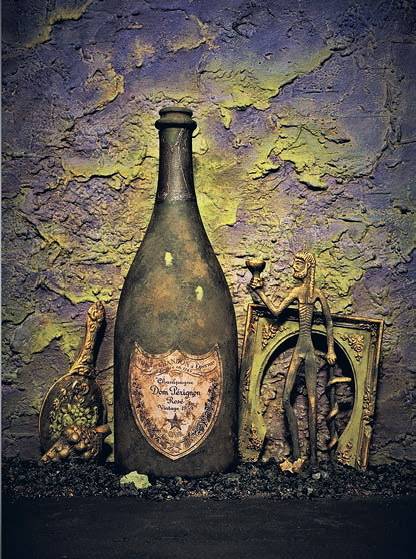 Auch ein Krings-Motiv: Die Champagner-Legende Dom Perignon Rosé...