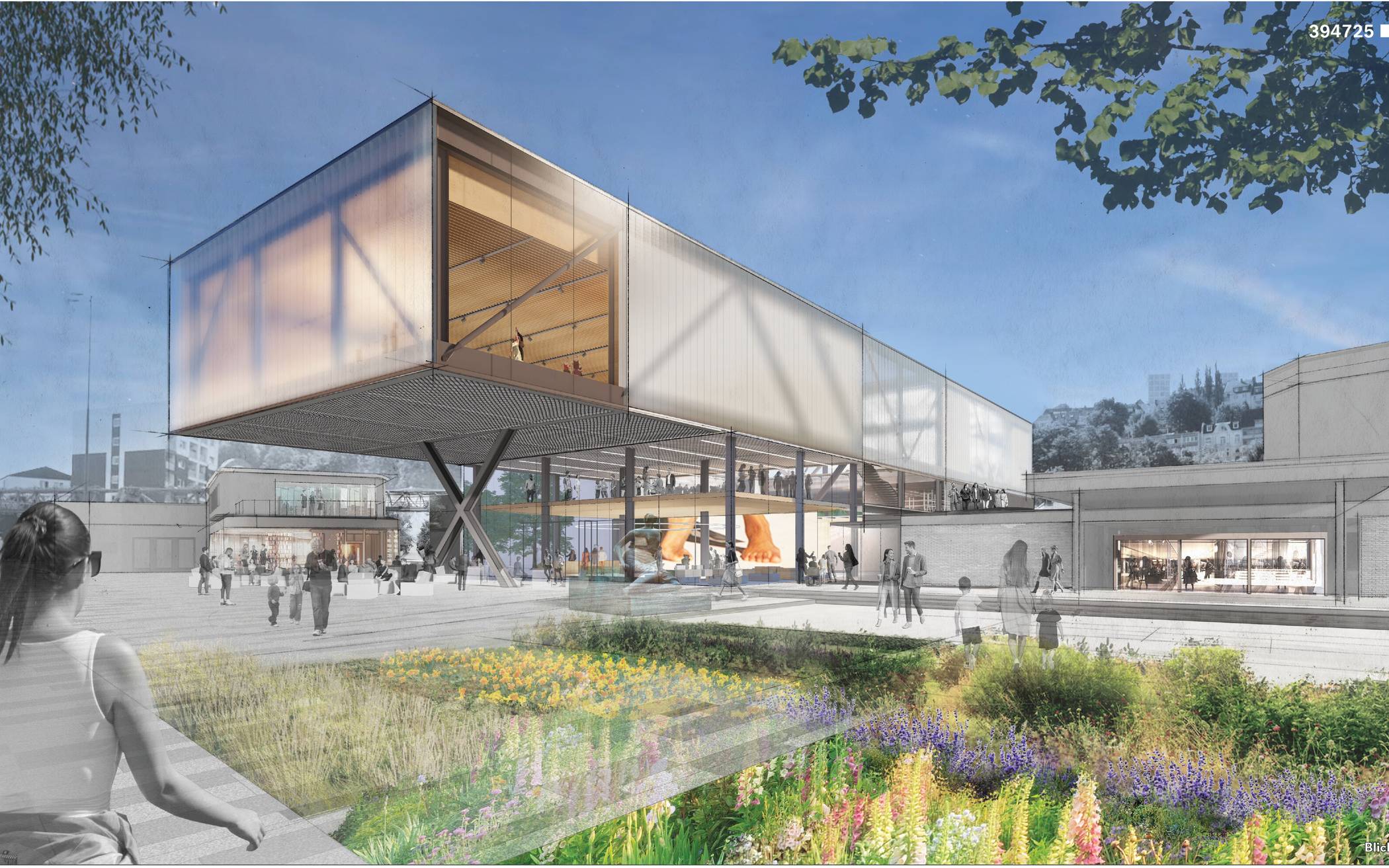 Dieser Entwurf für das zukünftige Pina-Bausch-Zentrum im und am Schauspielhaus hat den internationen Architekturwettbewerb gewonnen.
