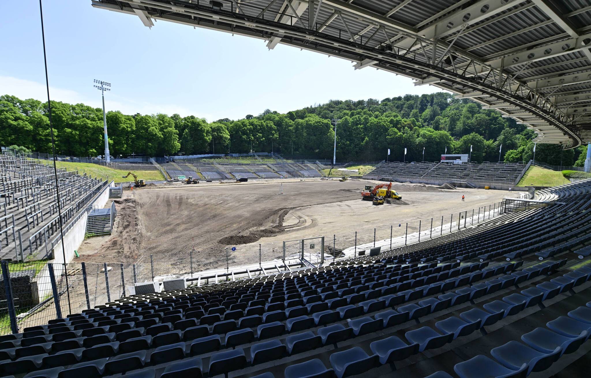 Bauarbeiten im Stadion schreiten voran