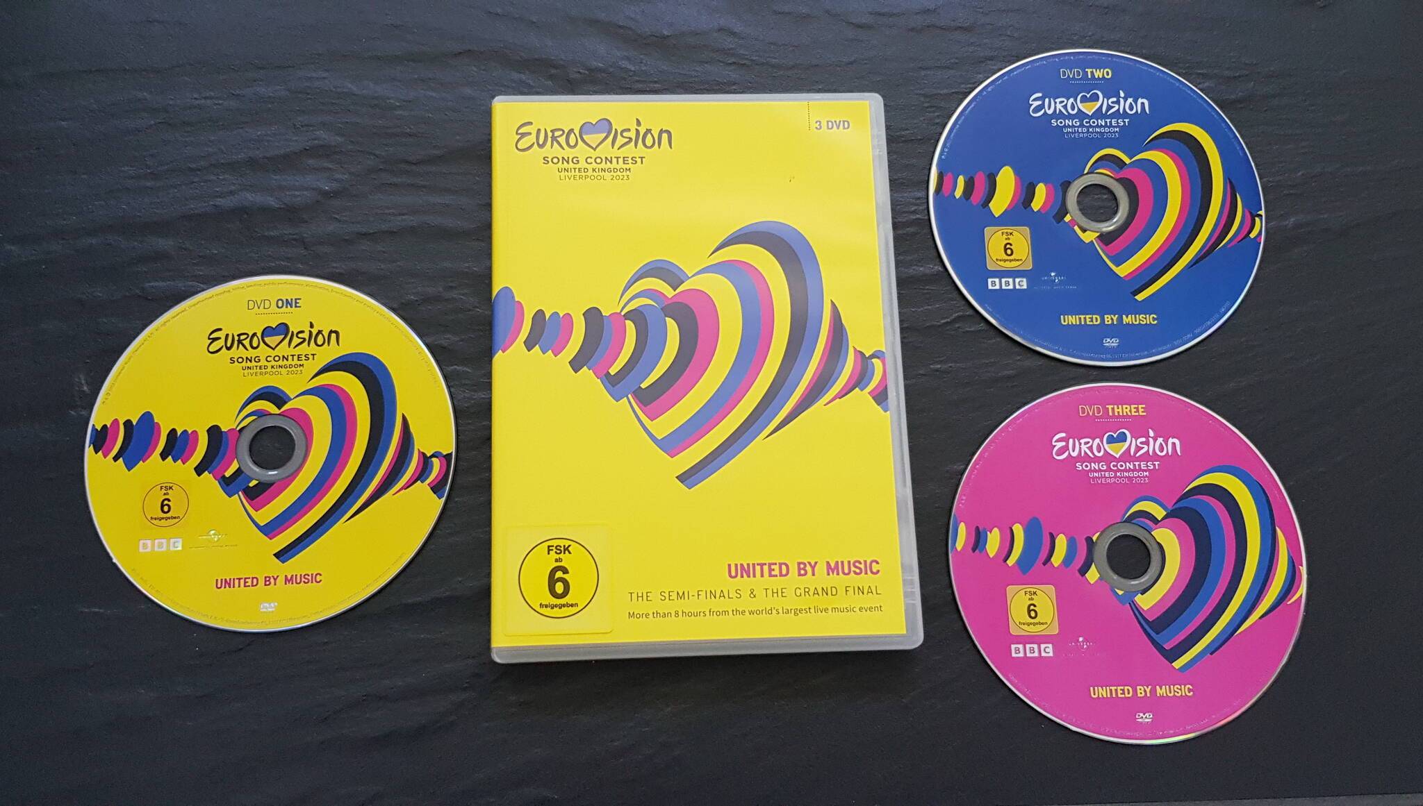 Die farbenfrohe ESC-DVD 2023.