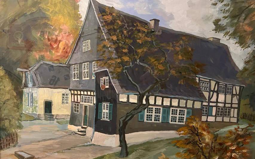 Alfred Thun will mehr über das Haus auf dem Gemälde wissen.