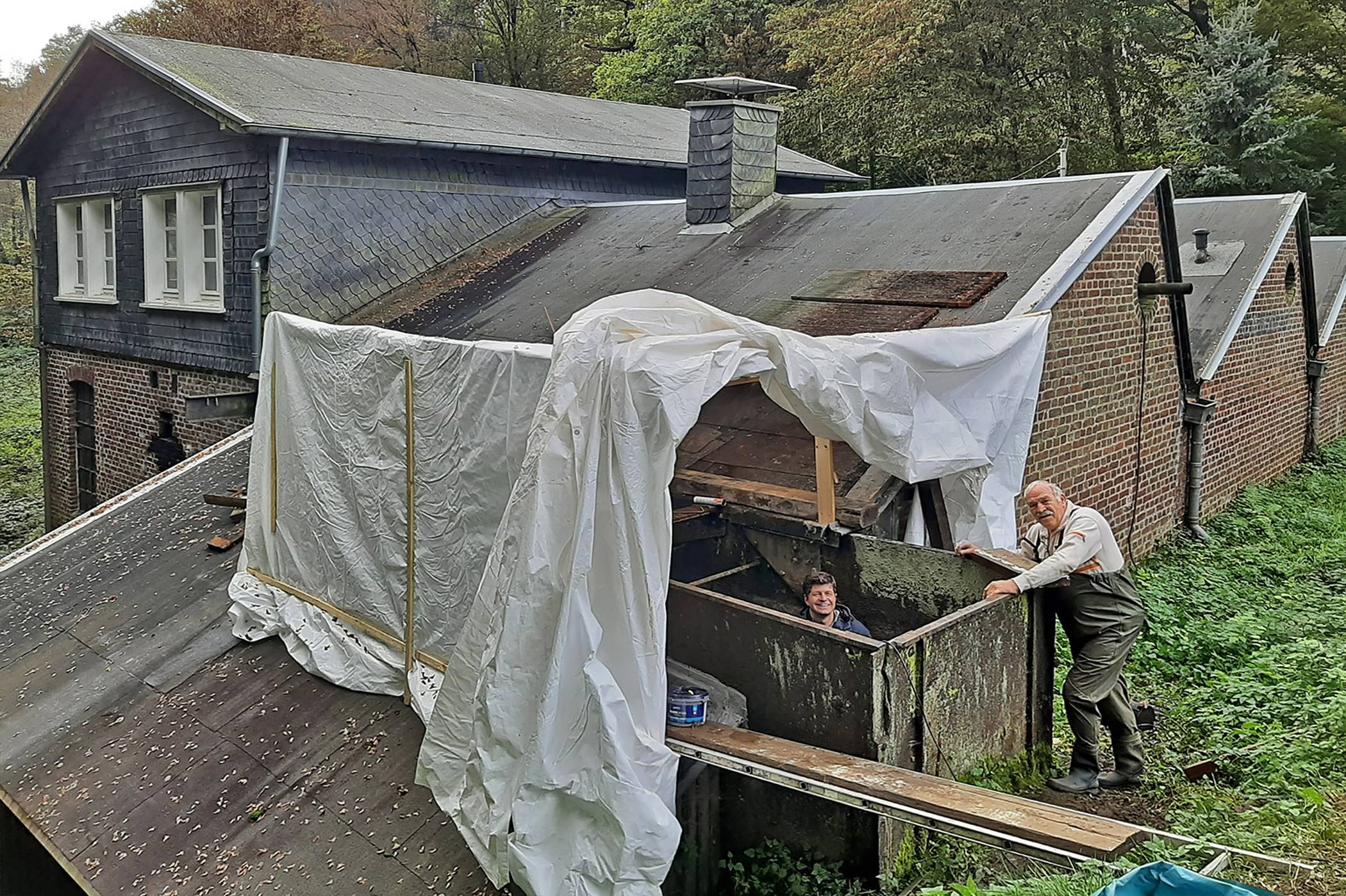  Die Baustelle von oben. 