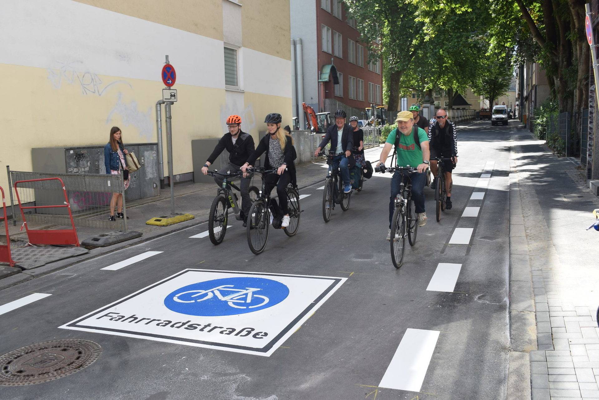 Die Eröffnung der Fahrradstraße Neue Friedrichstraße im Juli 2023.