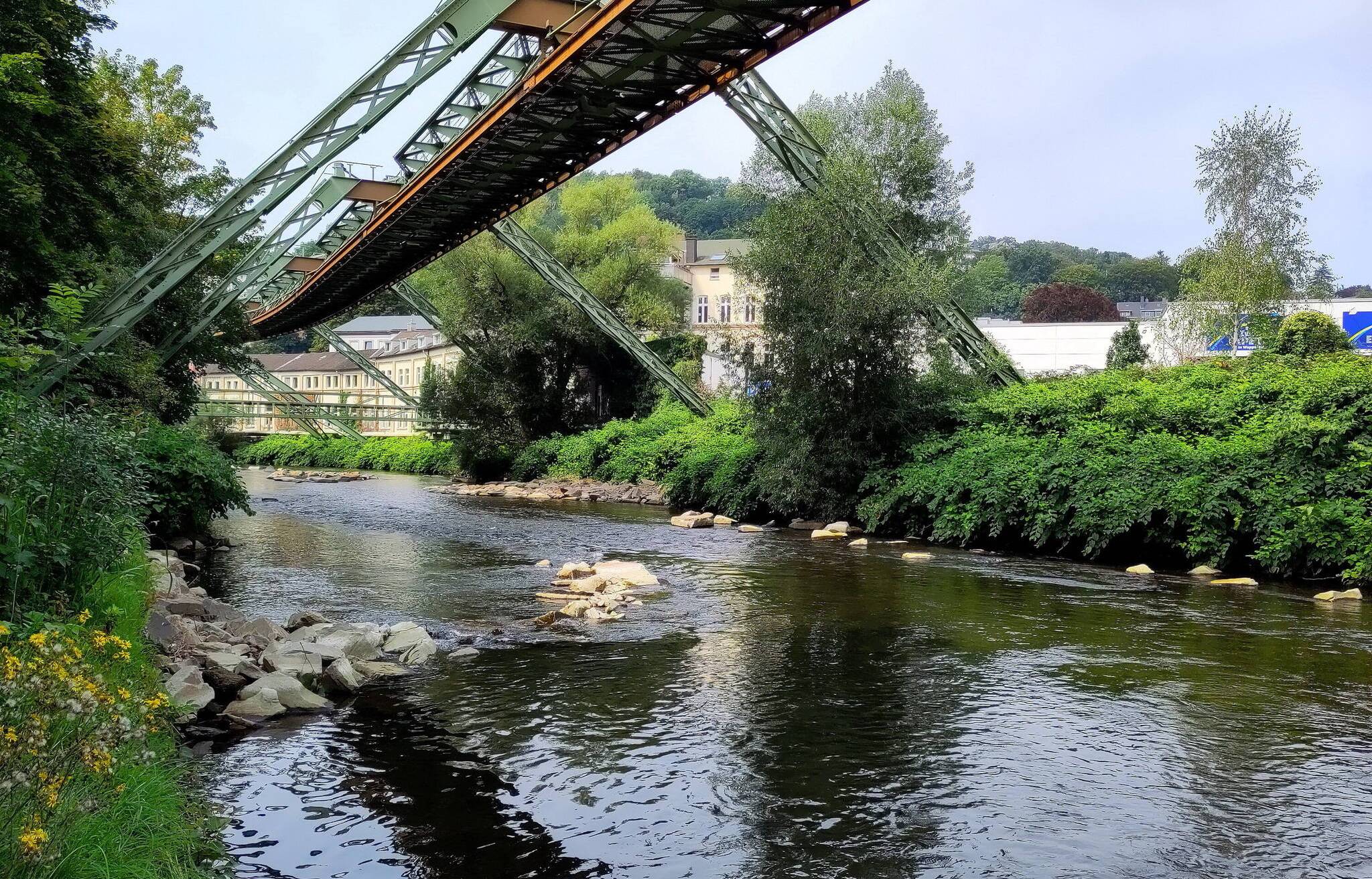 Die Wupperumgestaltung zwischen dem Bayer-Werksgelände und