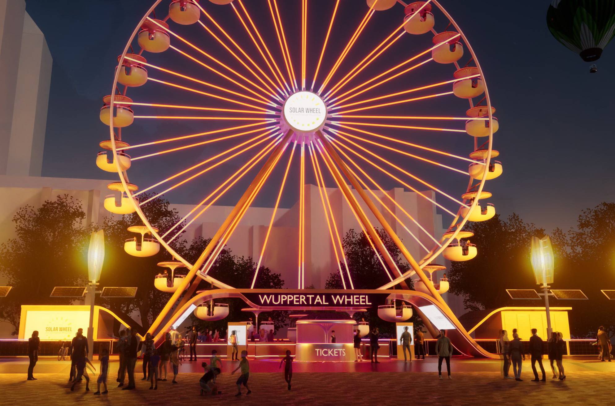 Das „Wuppertal-Wheel“ wird auf dem Neumarkt