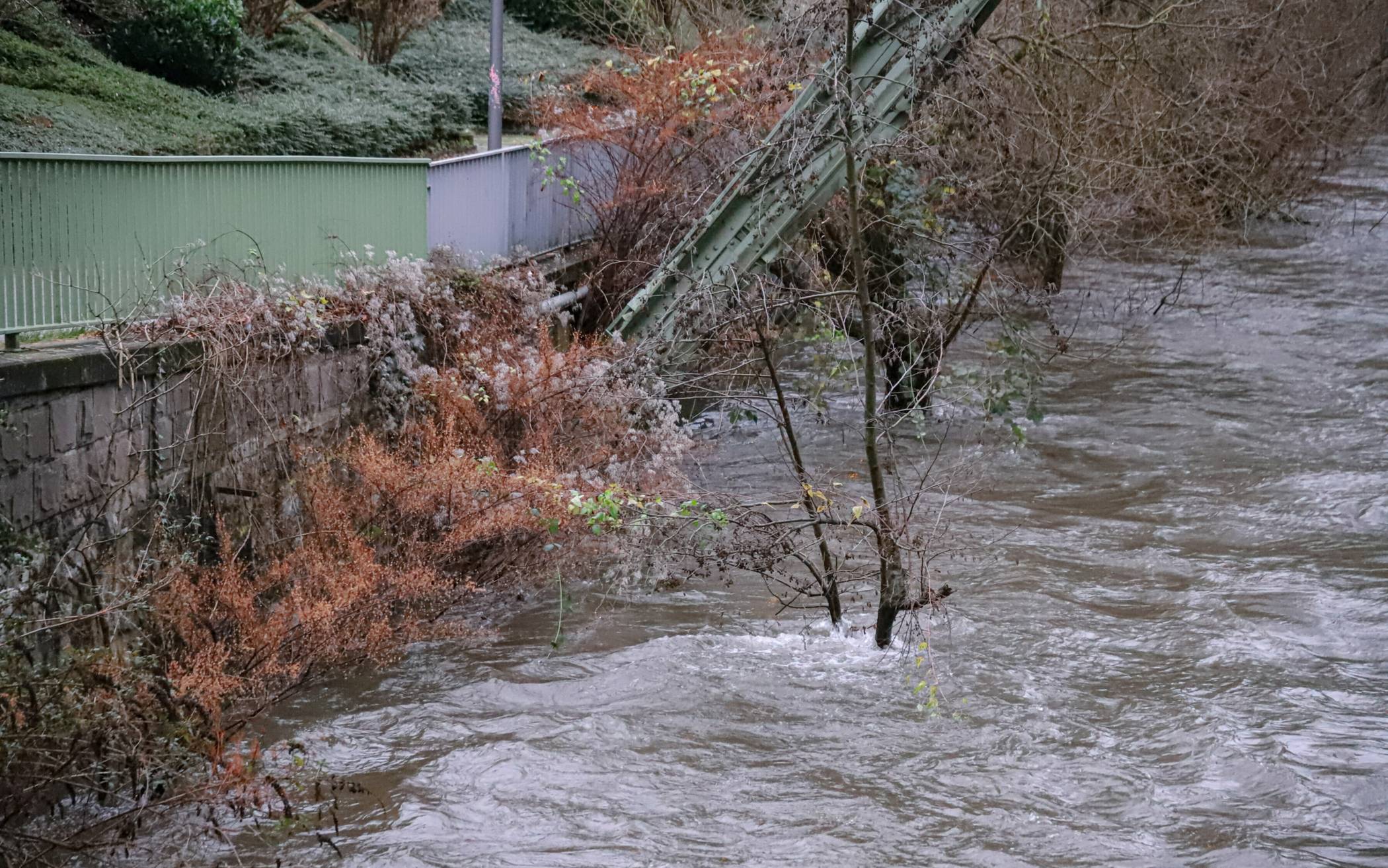 Die Ufer im Stadtgebiet sind längst überschwemmt.