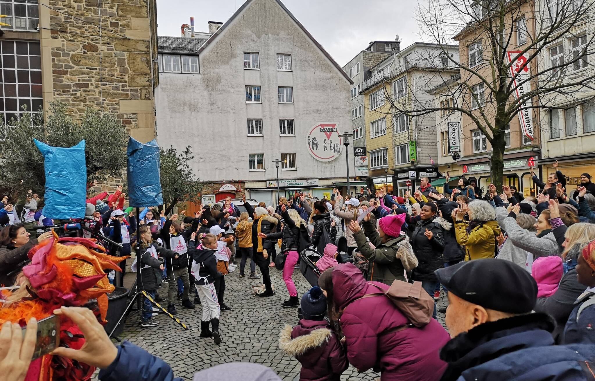  Der Flashmob im Jahr 2020 in Elberfeld. 