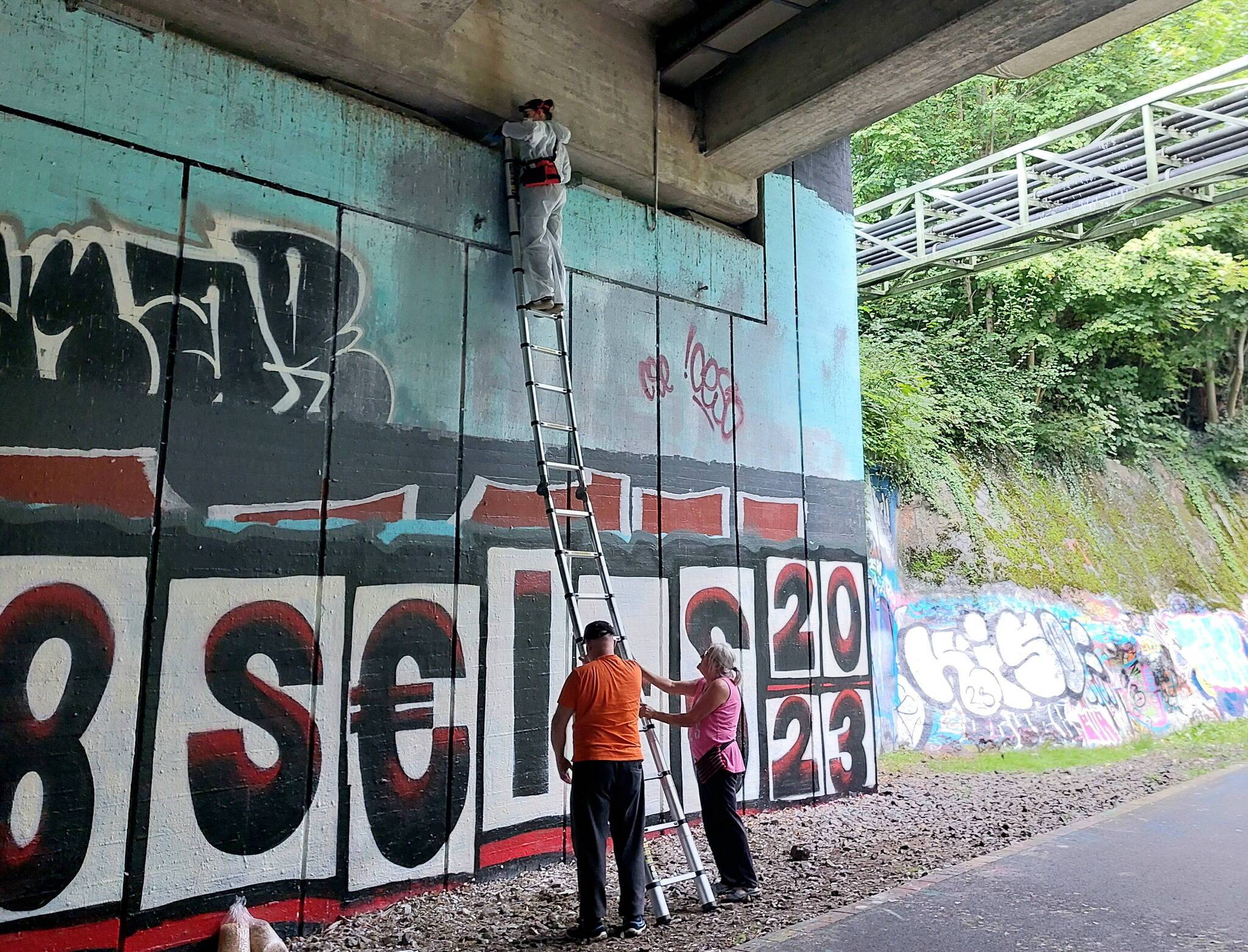 Einsatz in luftiger Höhe.
