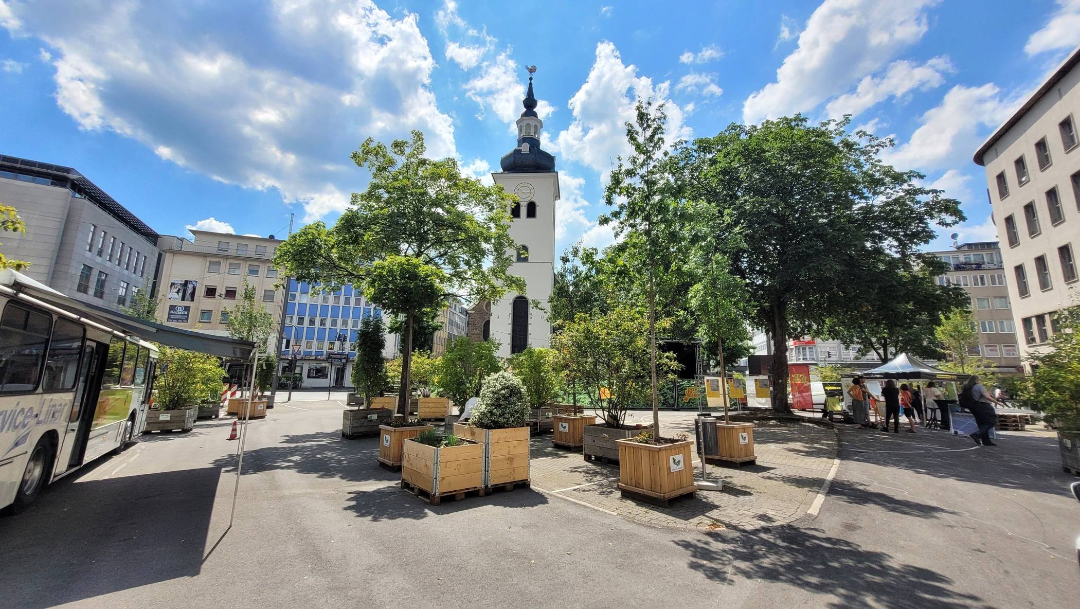 Der Platz am Kolk während der Pop-up-BUGA.