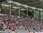 Die Haupttribüne beim Heimspiel gegen Fortuna