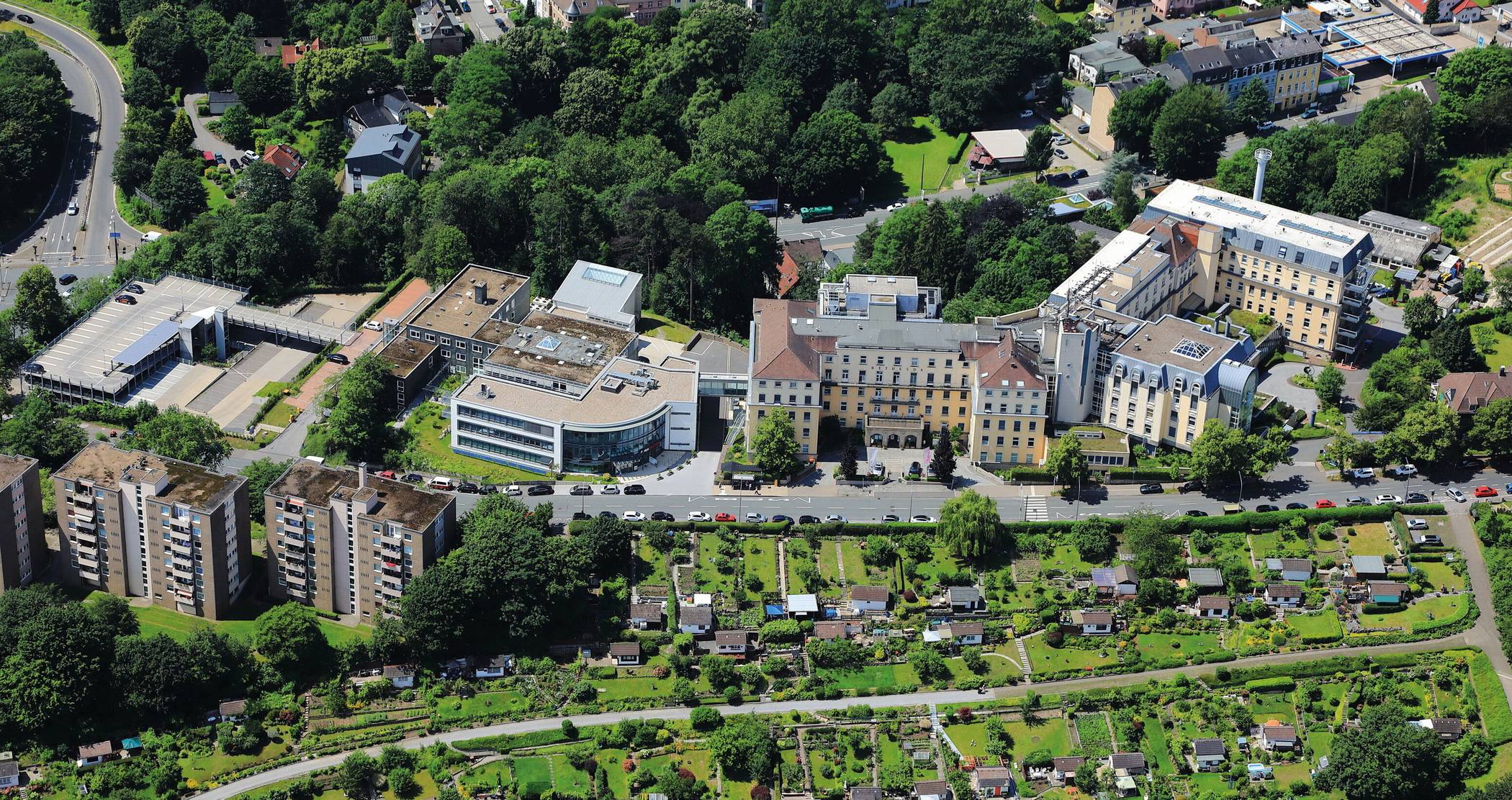  Der Bethesda-Komplex an der Hainstraße von oben. 
