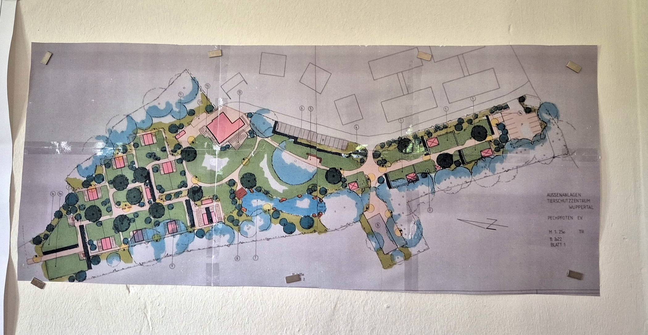  Die geplanten Außenanlagen des Tierschutzzentrums. 