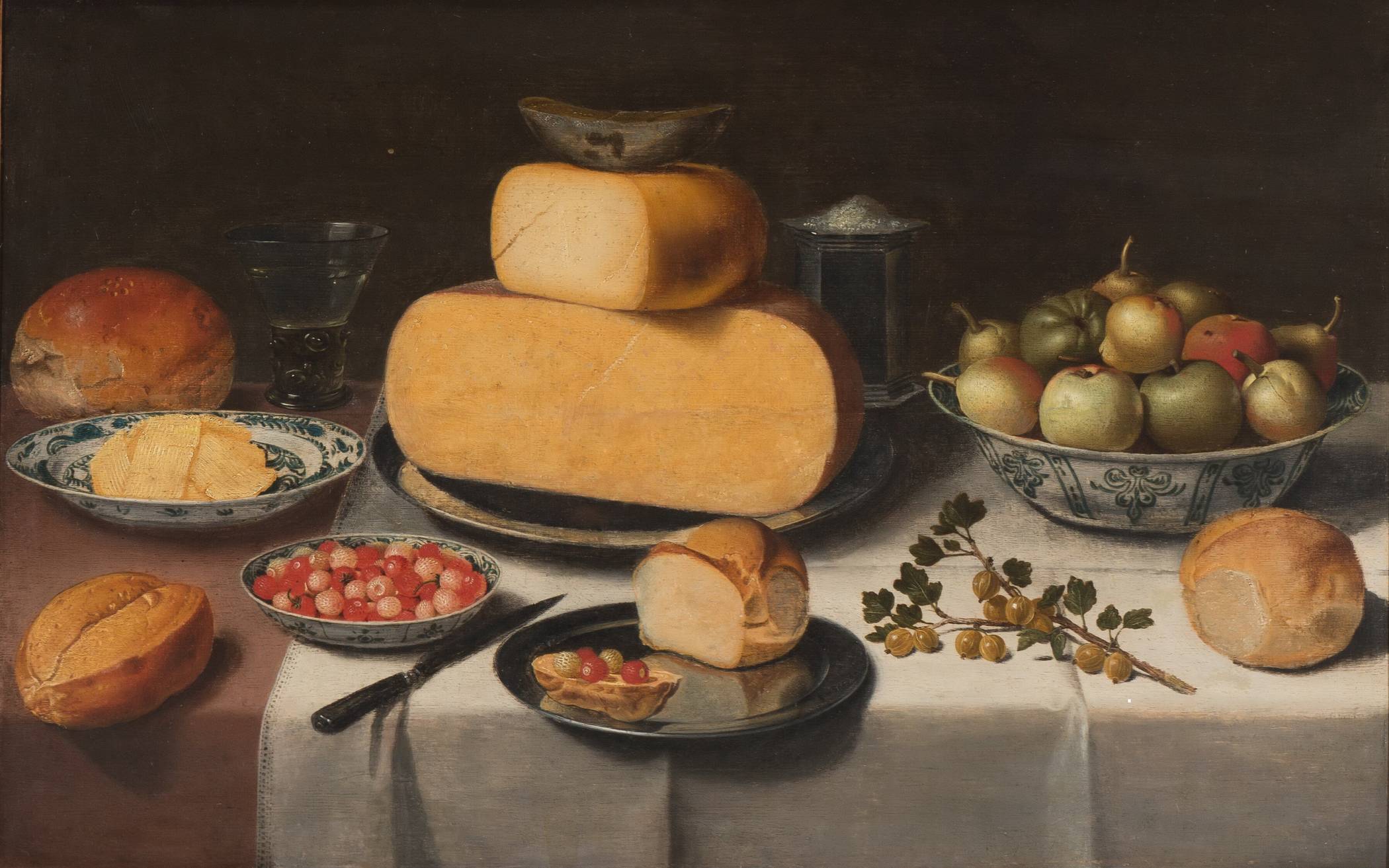 Floris van Schooten, Frühstückstillleben mit Käse,