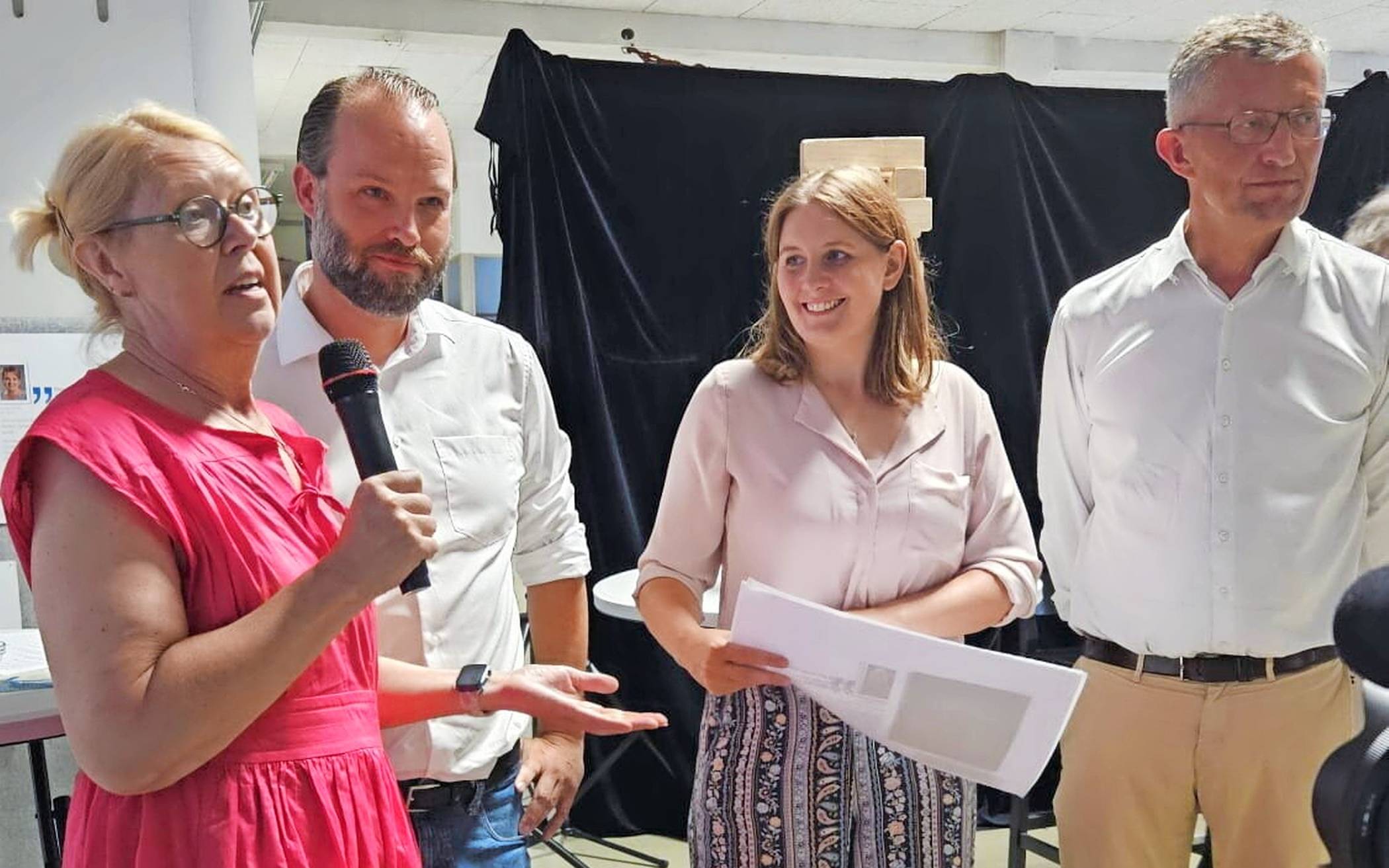  Von links: Dagmar Liste-Frinker (Grüne), Marcel Hafke (FDP), Miriam Scherff (SPD) und Matthis Nocke (CDU).  