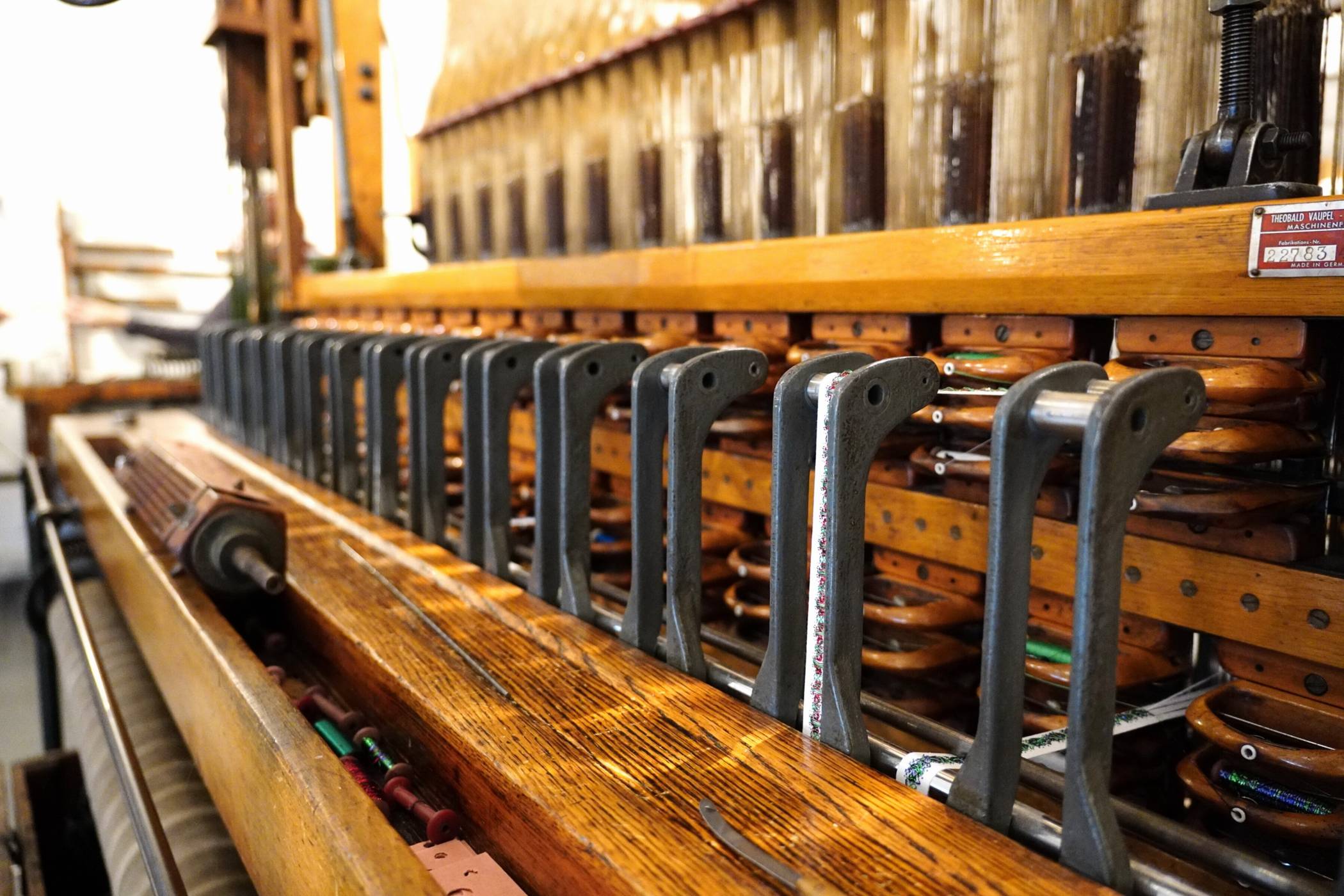  Blick ins Bandwebermuseum. 