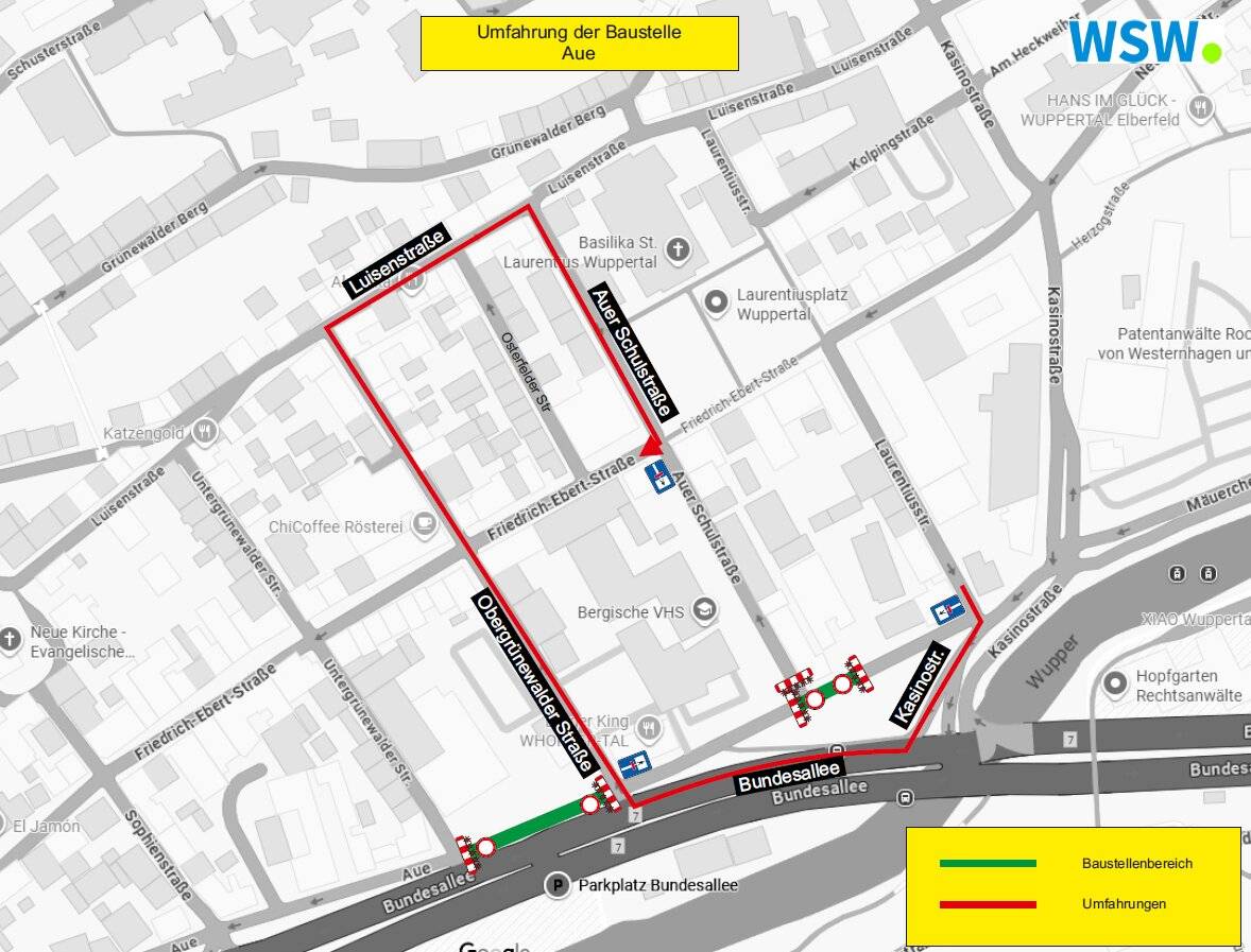  Die empfohlene Umleitung. 