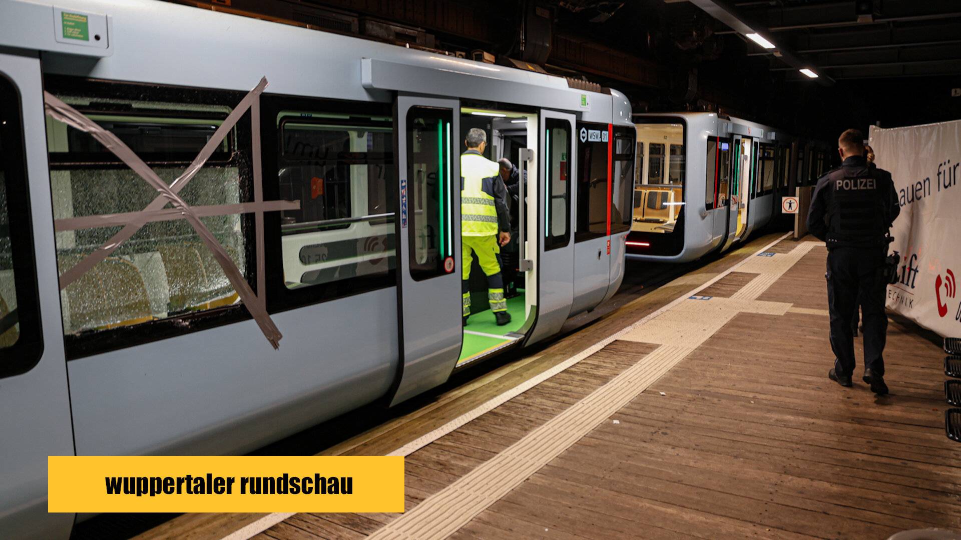 Einer der beschädigten Waggons.