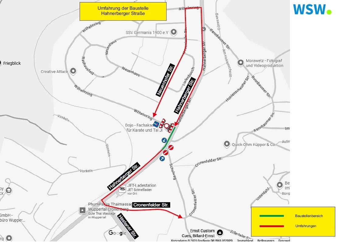 Die empfohlene Umleitung.