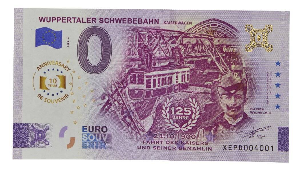 Der Schein in der Jubiläumsvariante ...