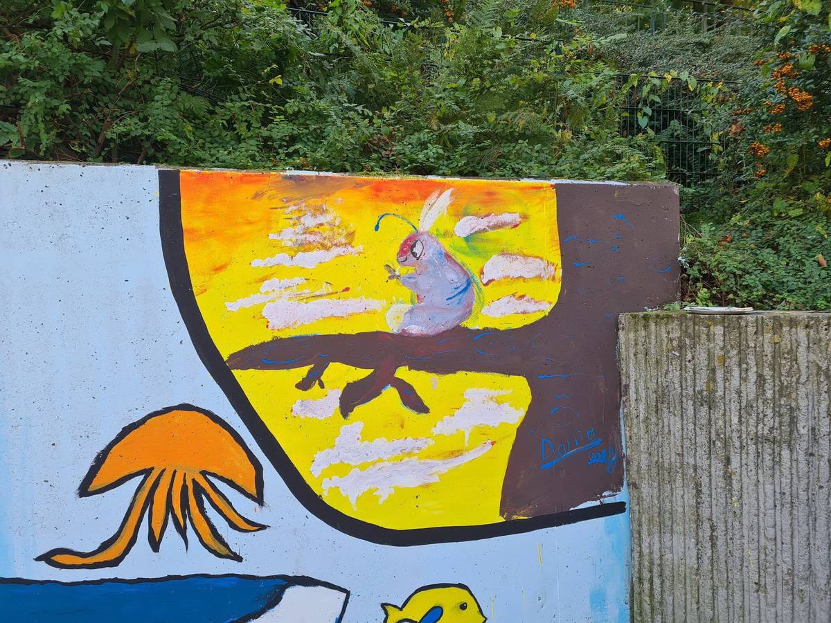 Ein Wandbild am Hesselnberg
